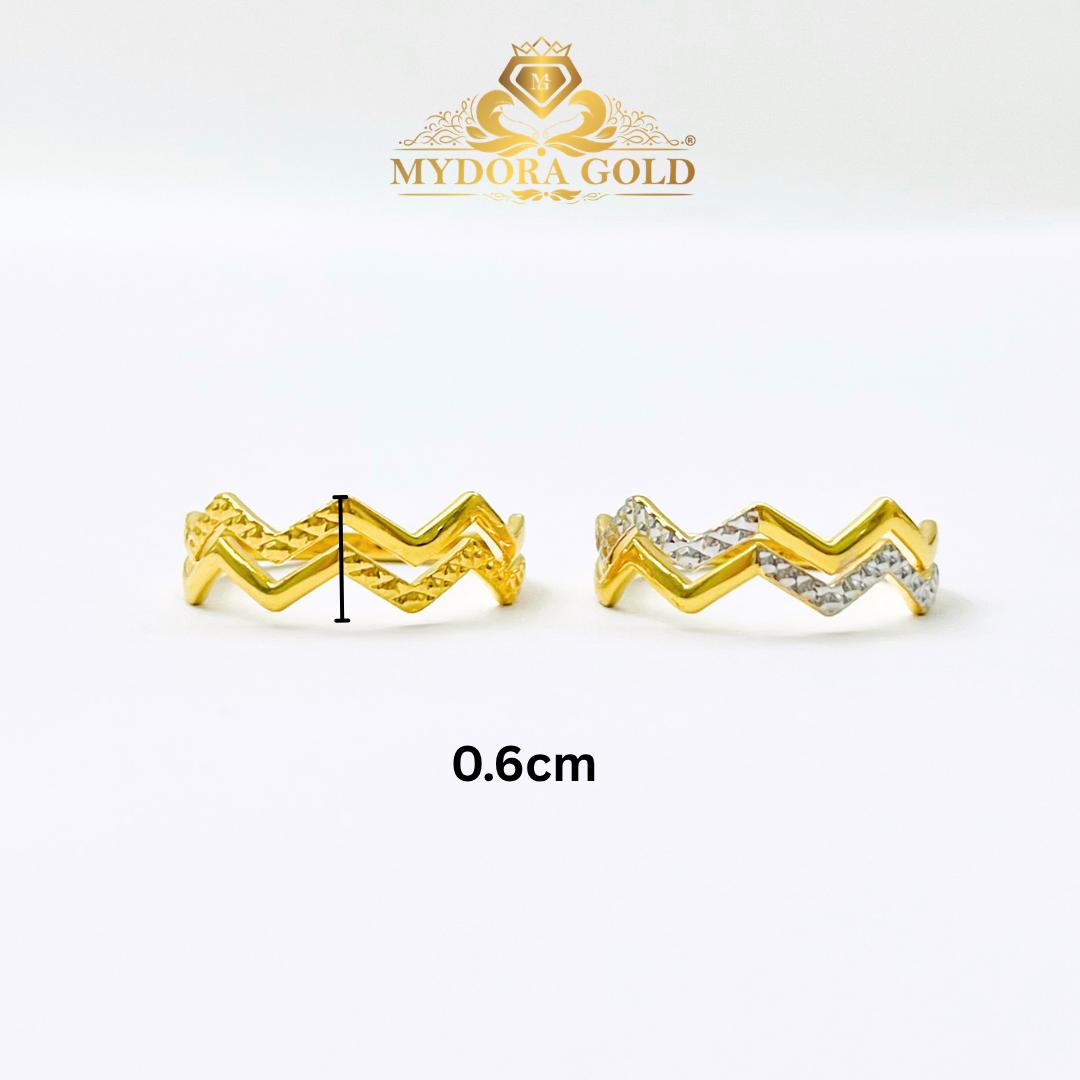 MYDORA Cincin Double Zig Zag (5G) l EMAS 916/22K