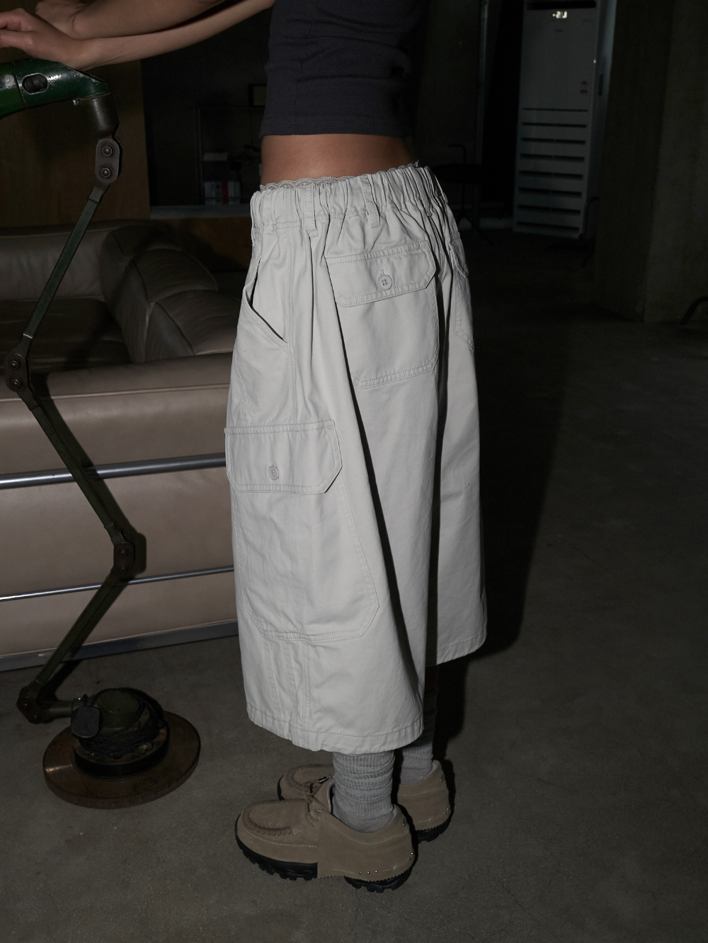 Drawstring Cotton Cargo Shorts