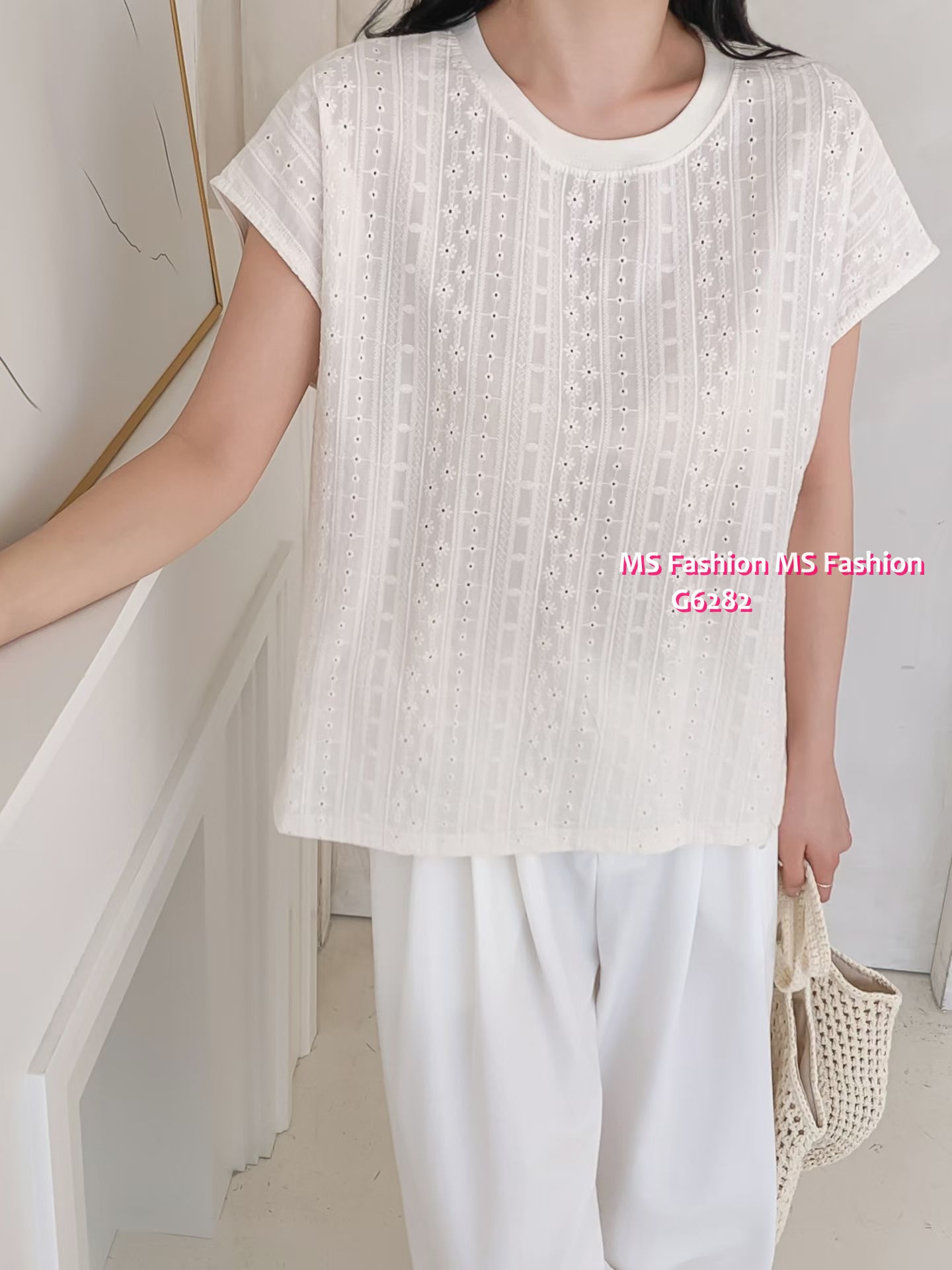 G6282 韓國🇰🇷淨色通花top