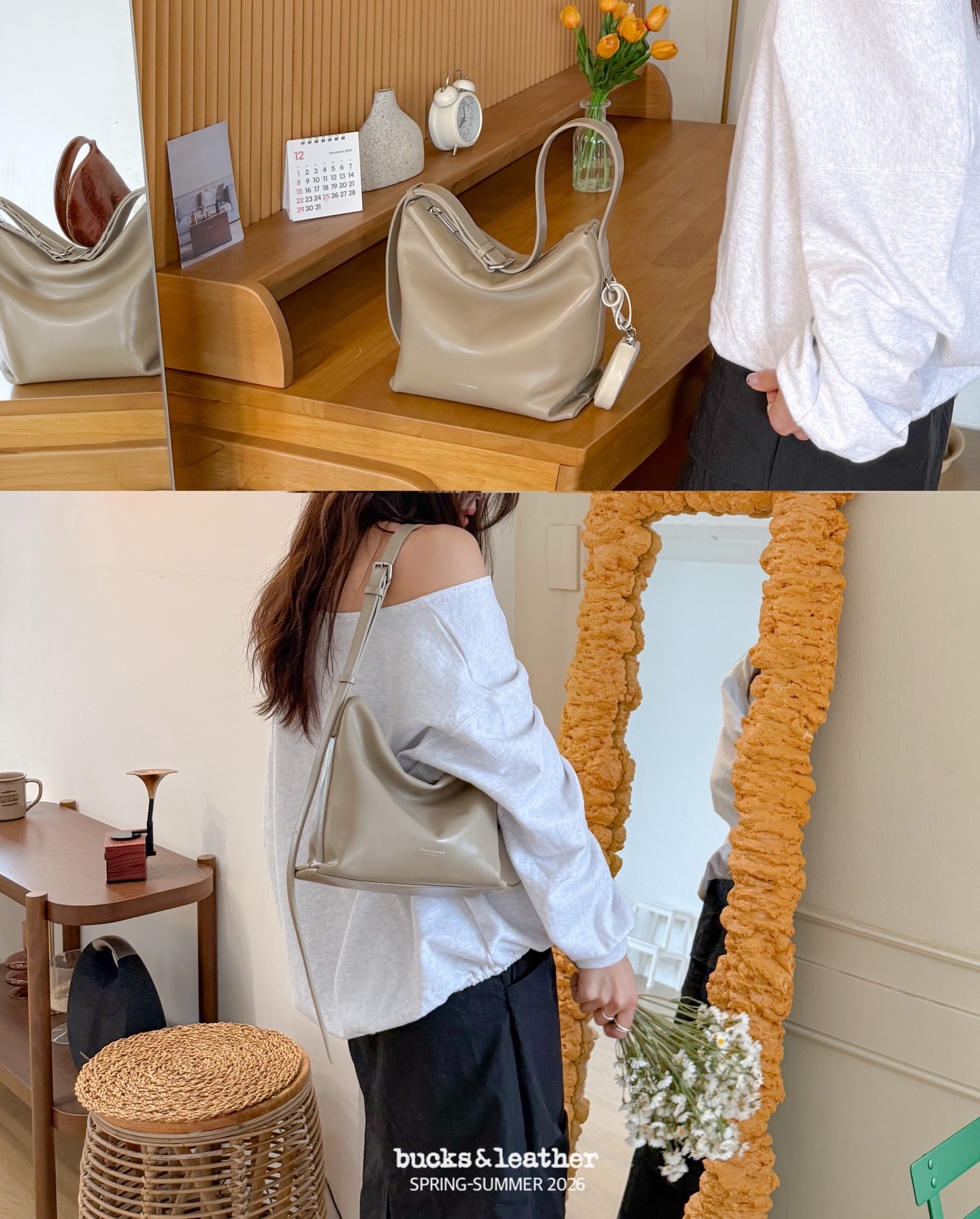 預購_牛皮亮面 Low Bag (S) By Bucks & leather