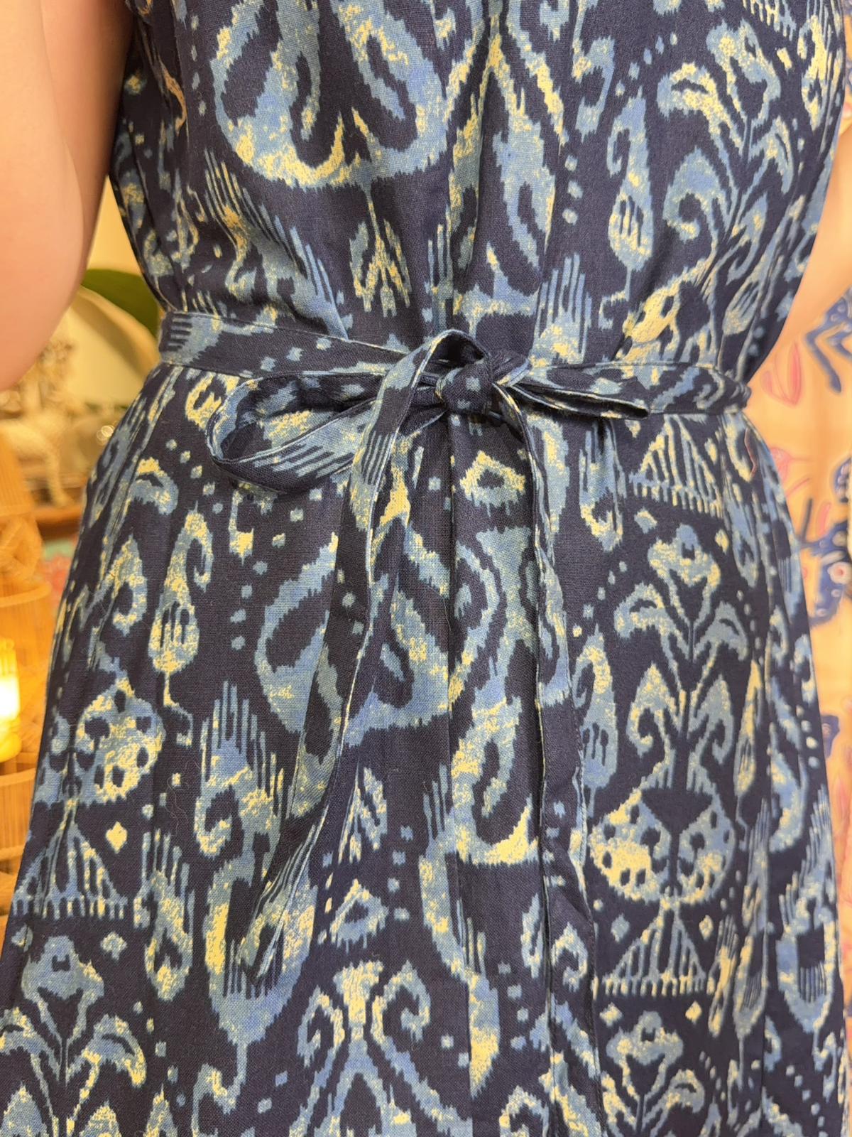 2178 Navy Blue V-Neck Totem Sleeveless OP 40"