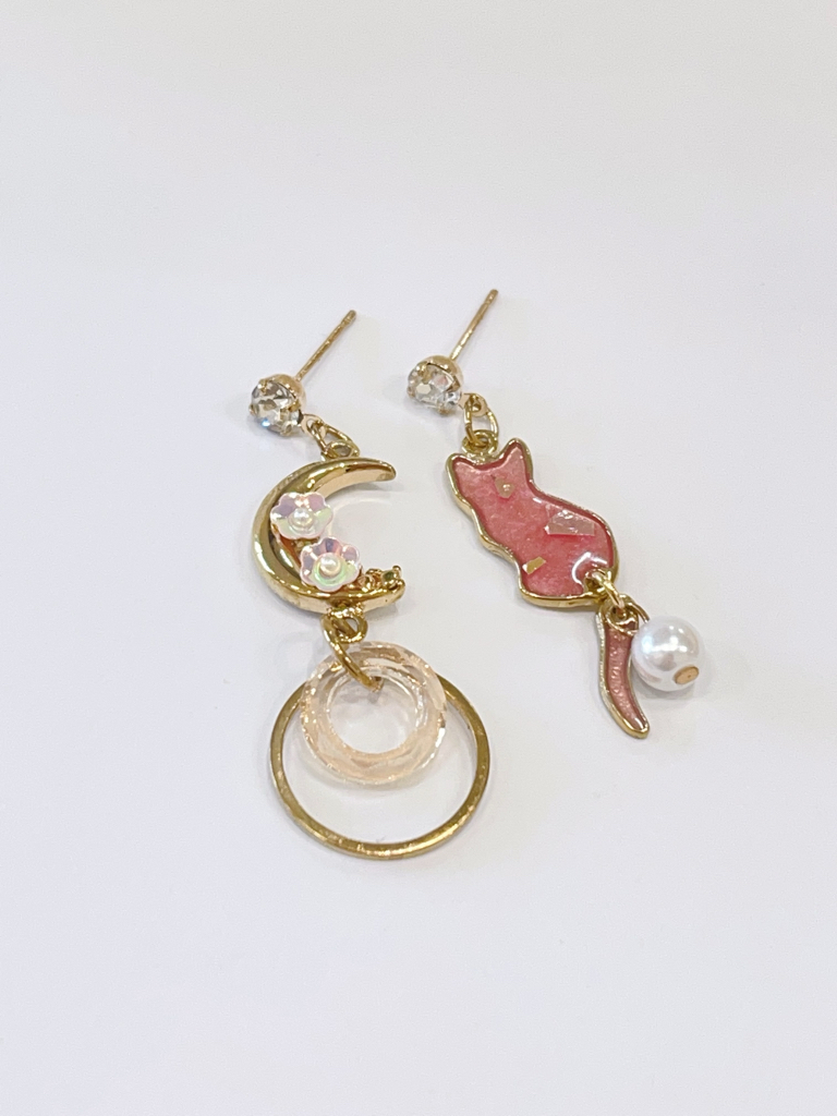 小清新星空小猫耳环