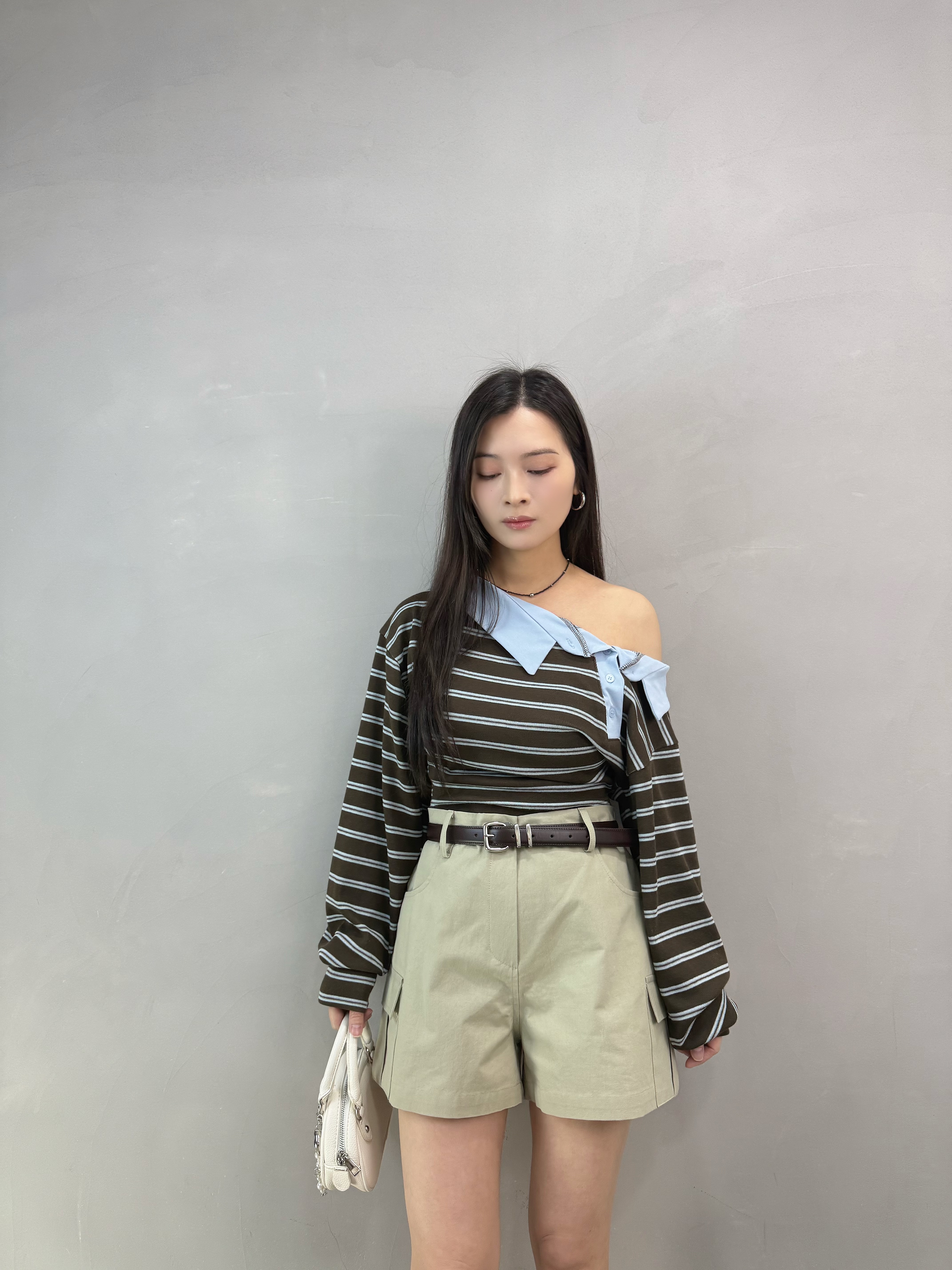 H13 Polo領扣鈕橫間top