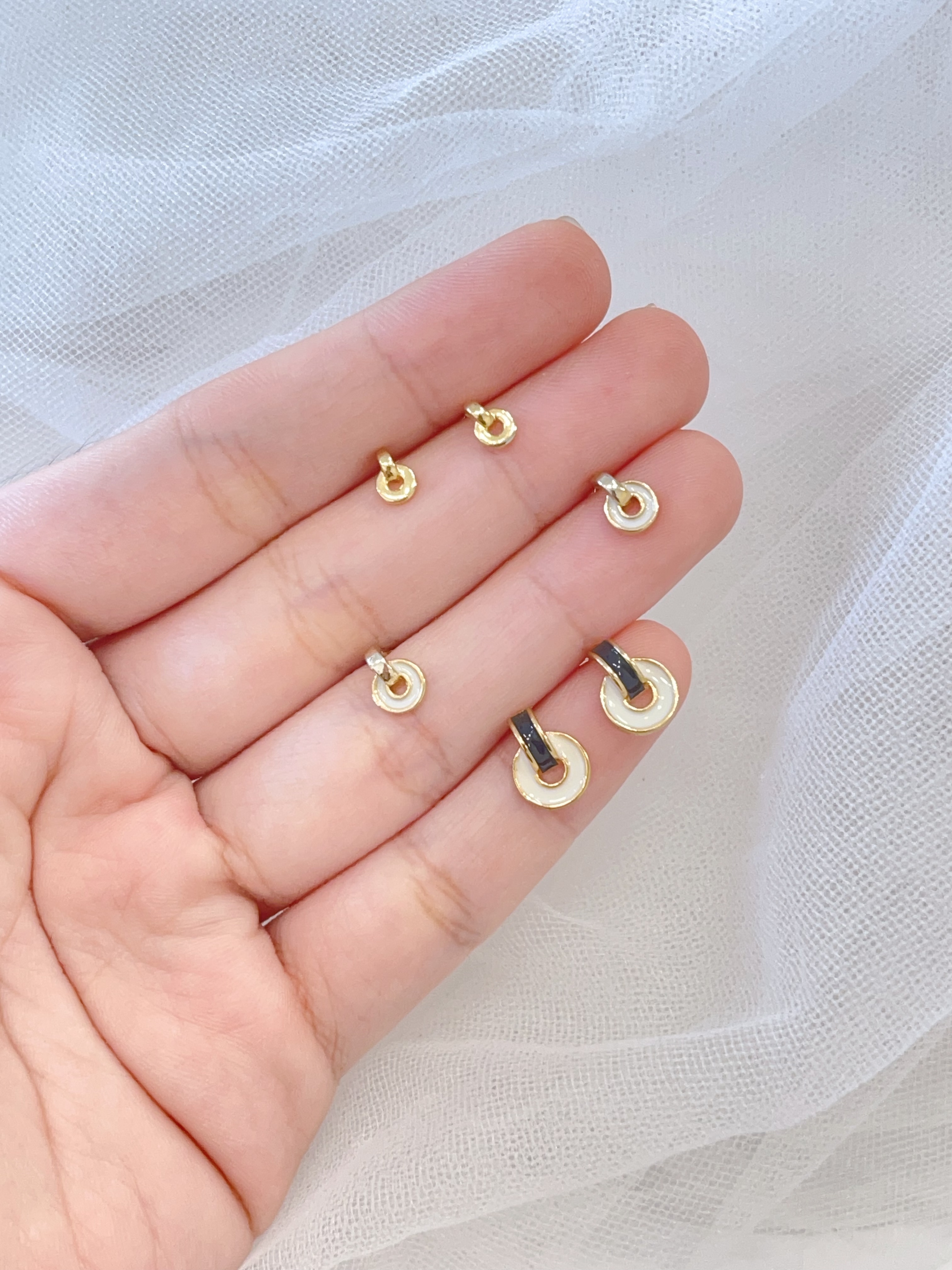 绿色系小圈耳环套装