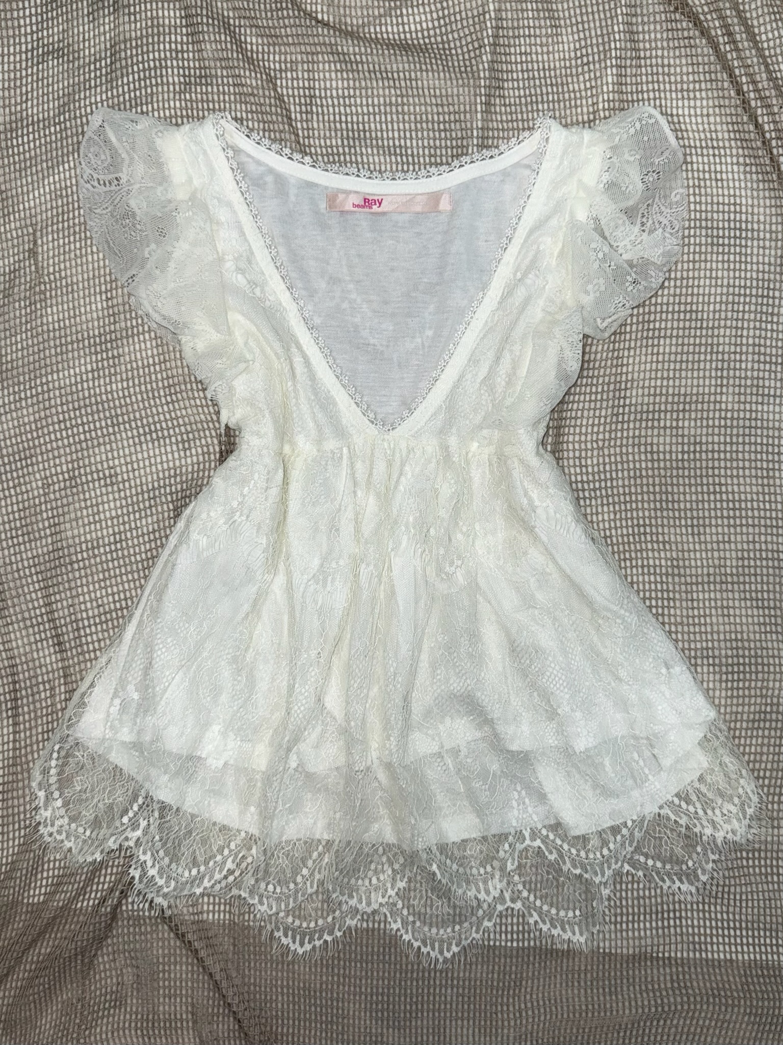 White Lace Peplum Outerwear