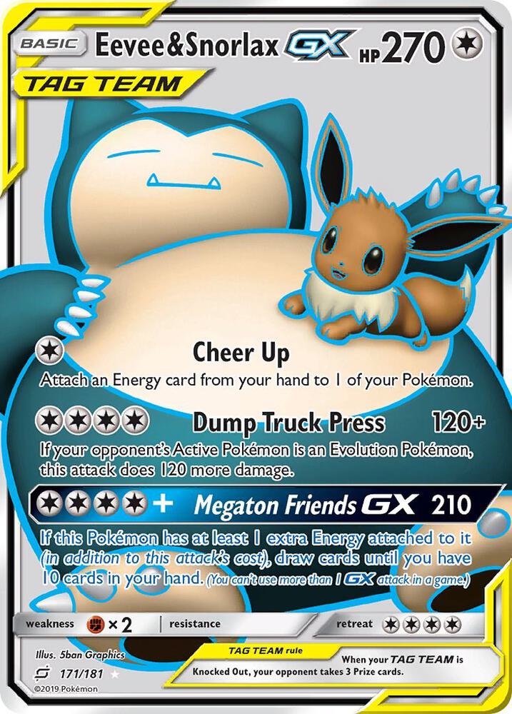 Eevee & Snorlax GX (Full Art) - SM - Team Up (SM9)