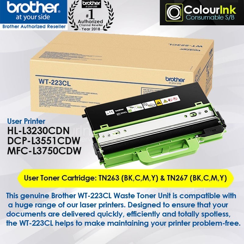 Brother Original Genuine WT-223CL Waste Toner Box HL-L3230CDN DCP-L3551CDW MFC-L3750CDW wt223cl