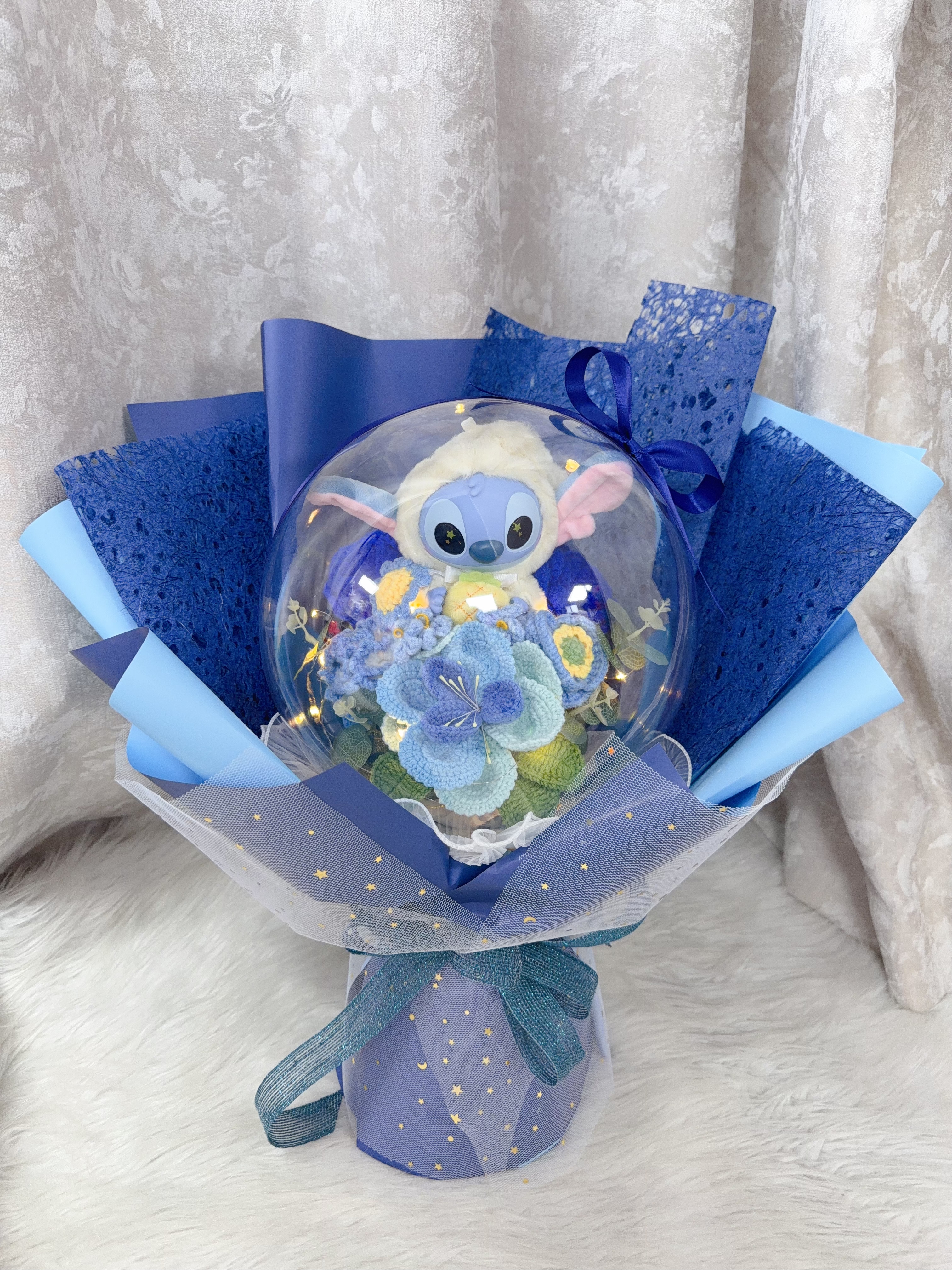 史迪仔波波球編織花束