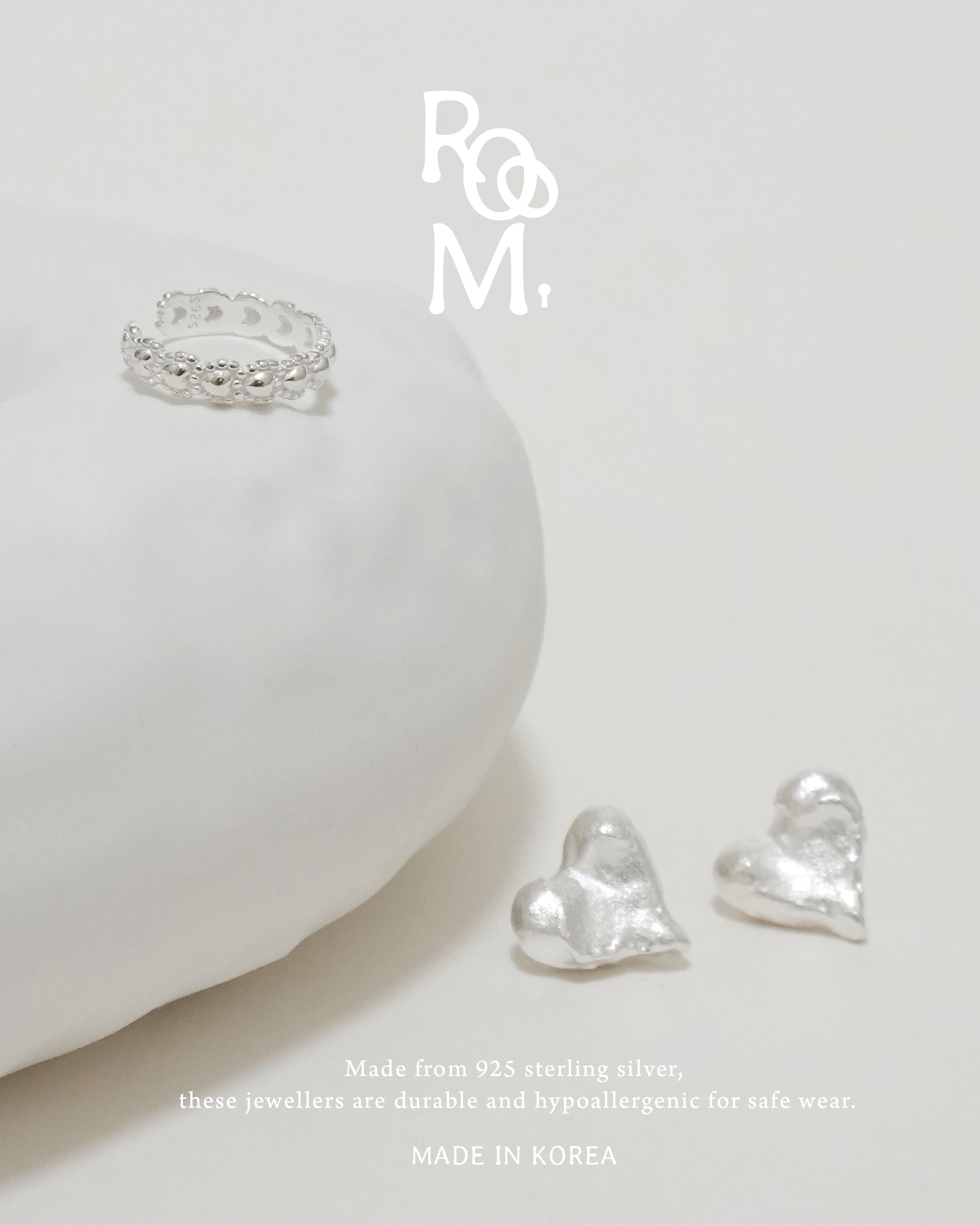 Raw Love Heart Earrings