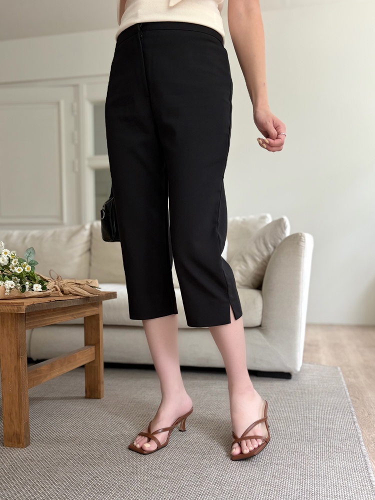 Side Slit Cropped Pants