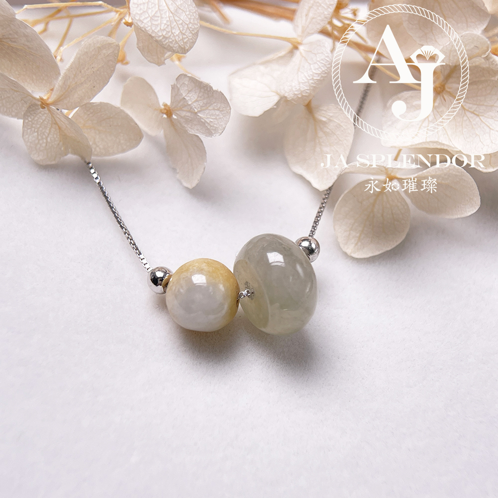 D-04E 天然翡翠A玉 招財幸運純銀項鏈