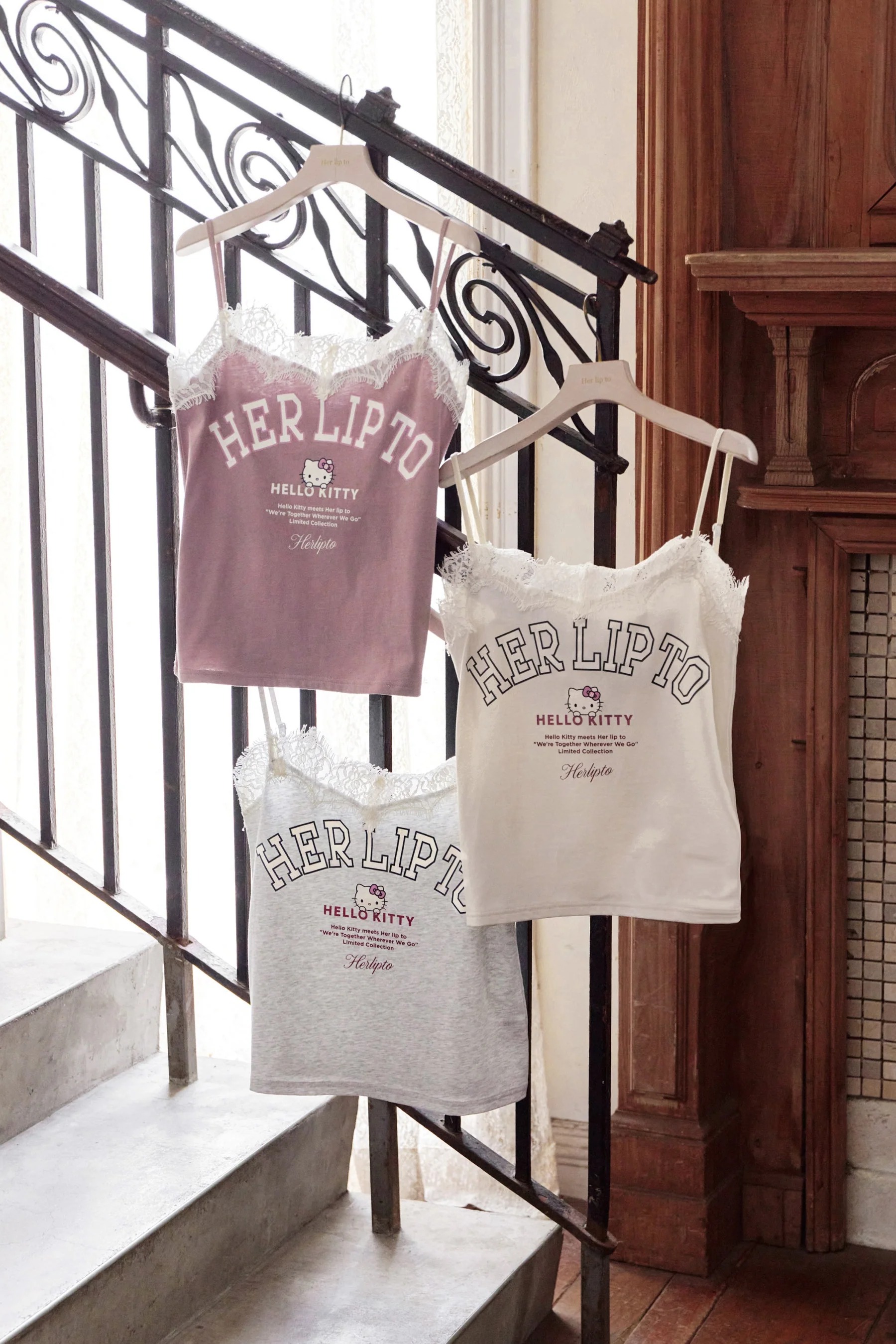 🎀【預訂】Her lip to × Kitty  Lace-Trim Camisole G