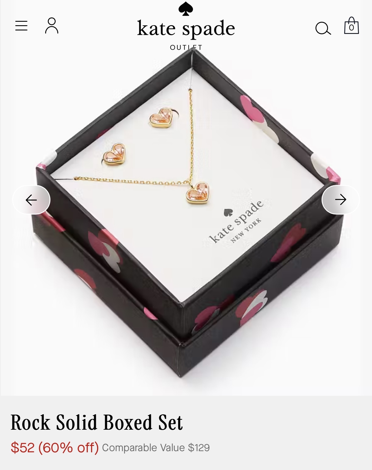 （約4月上旬到貨）🌈 Kate Spade 心心耳環頸鏈套裝💕