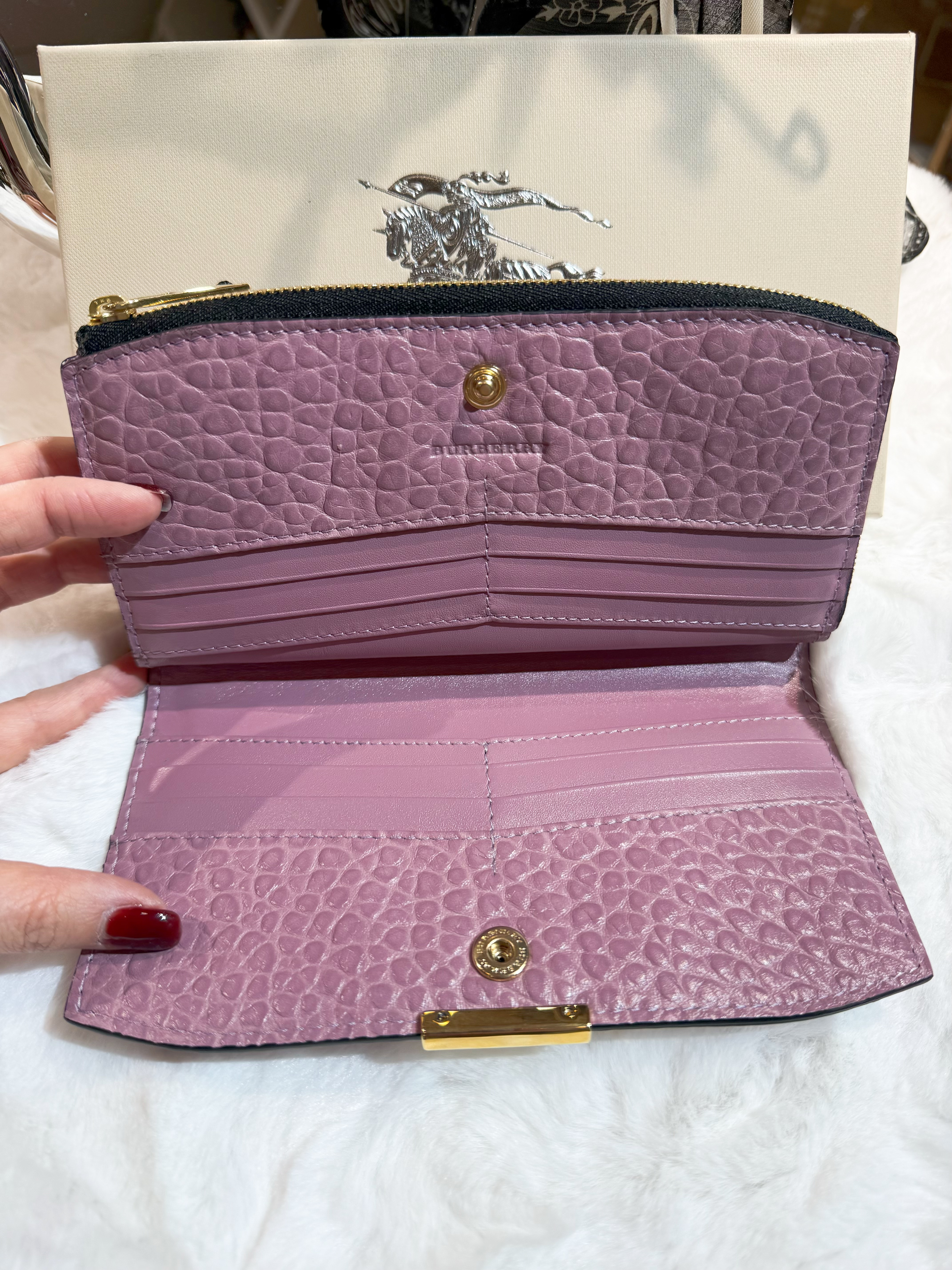 Burberry slim wallet pink heather