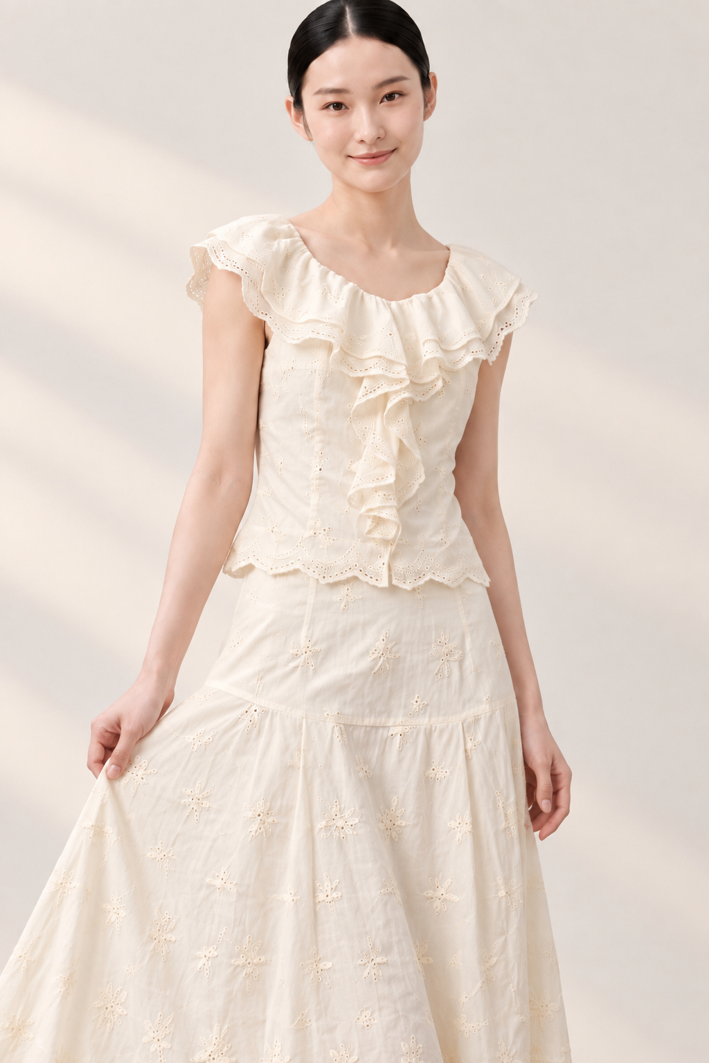 2186BB Ruffle Eyelet Blouse