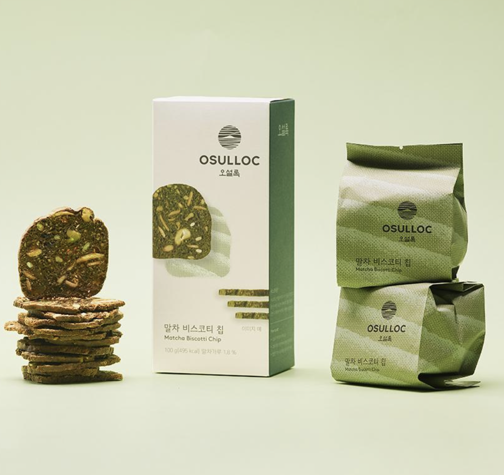 韓國 OSULLOC 香濃抹茶 堅果全麥脆片 100g｜Matcha Biscotti Chip
