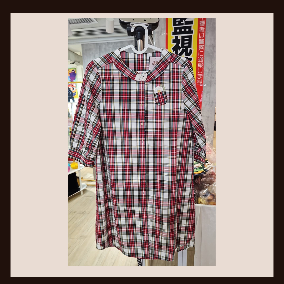 👗 日系學院風經典蘇格蘭格紋長袖連身裙