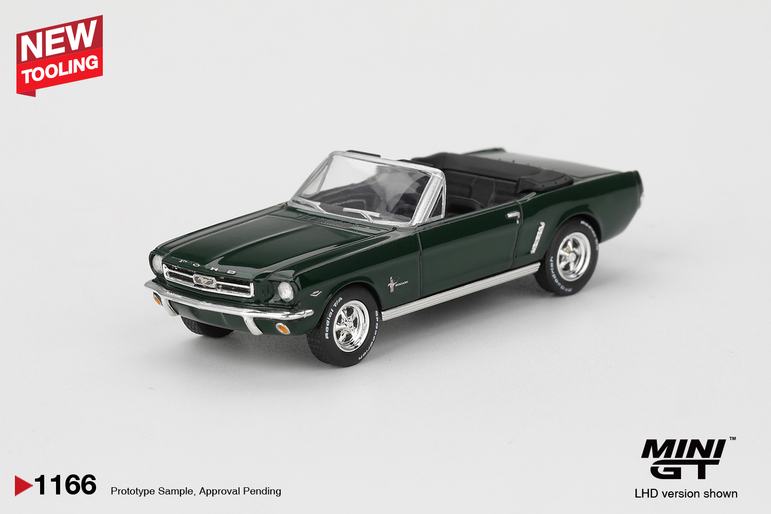 Mini GT 1/64 Ford Mustang Convertible 1964 Highland Green - MGT01166-BL