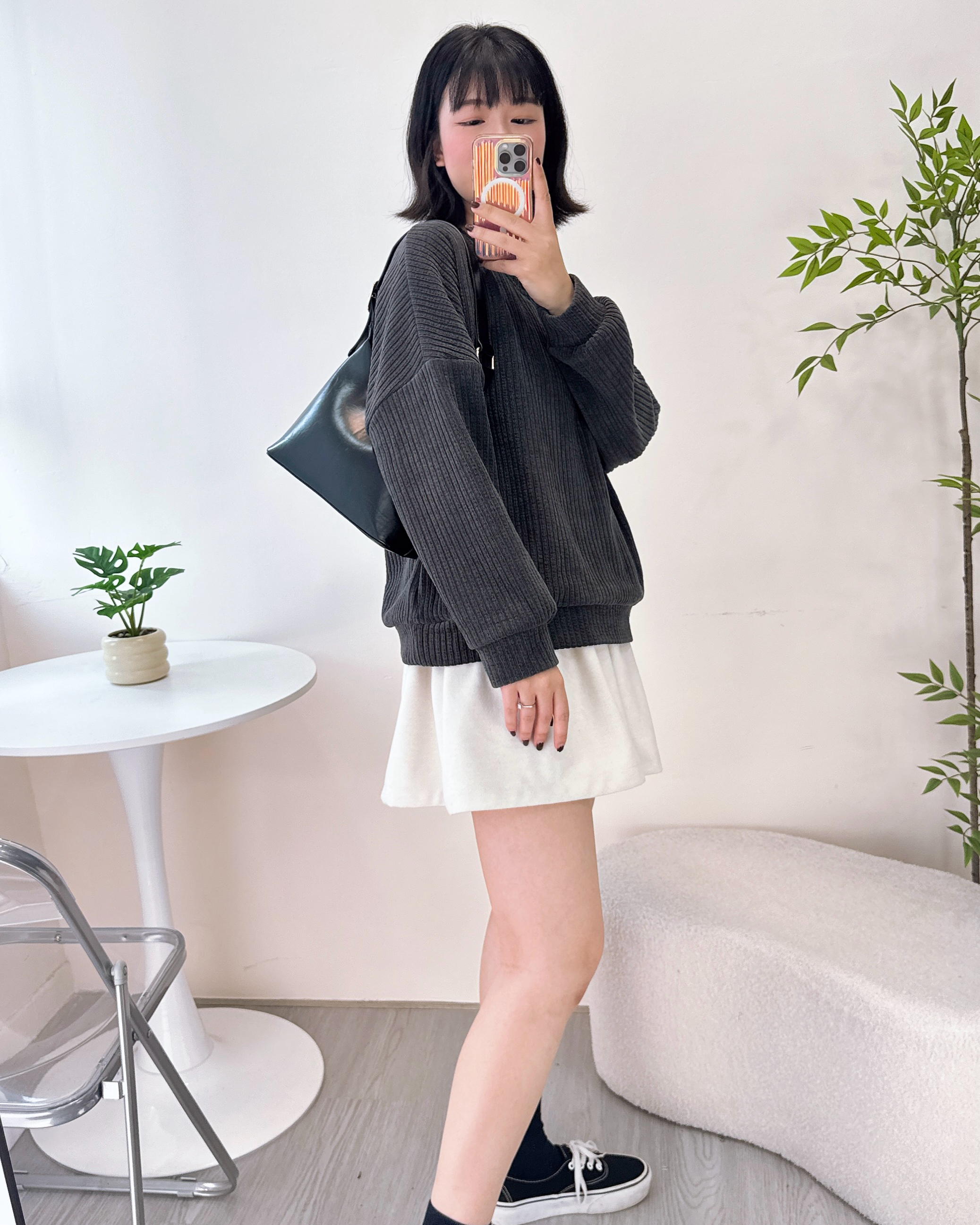 淨色雙袋燈芯絨衛衣 3色