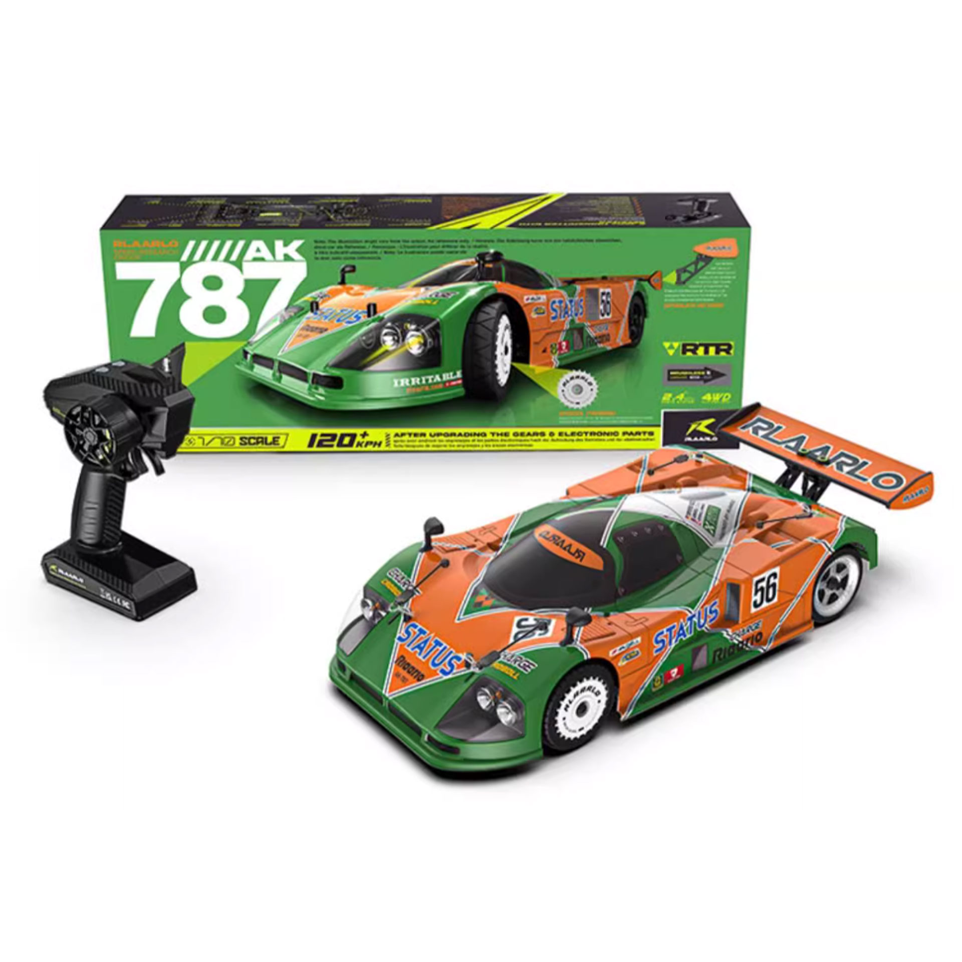 全新 Rlaarlo 1/10 Metal Versoin Brushless Supercar AK-787 | 雷拉洛 無刷跑車 | 2.4Ghz 遙控 | 金屬版 | 60KM/H