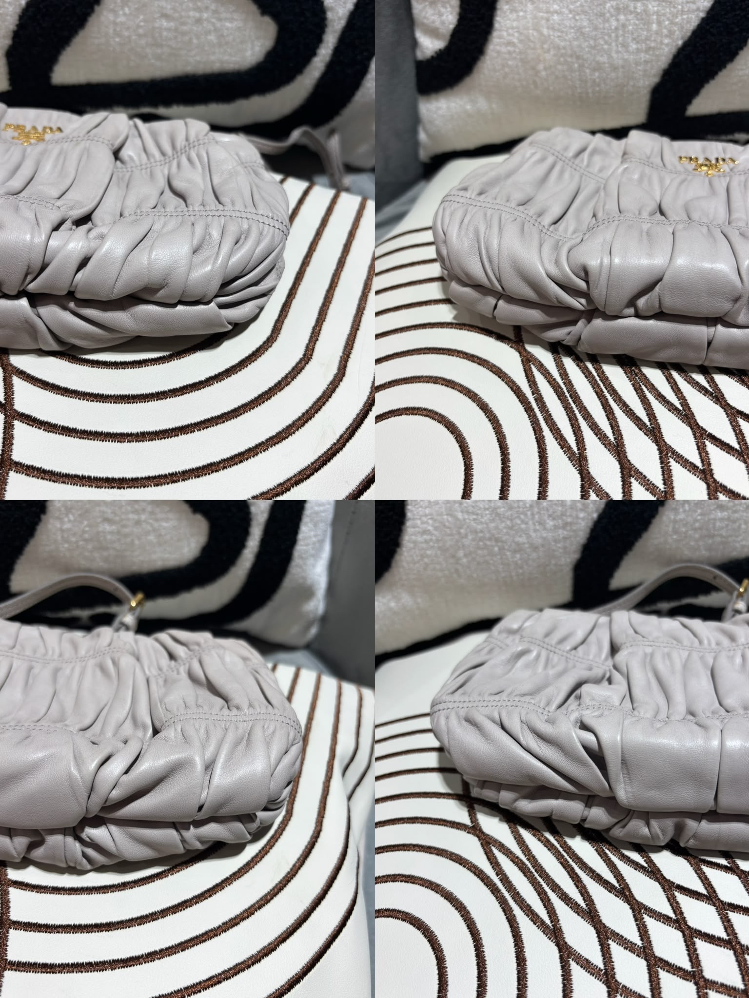 Prada pouch grey灰色clutch bag 100%Authentic ,95%new