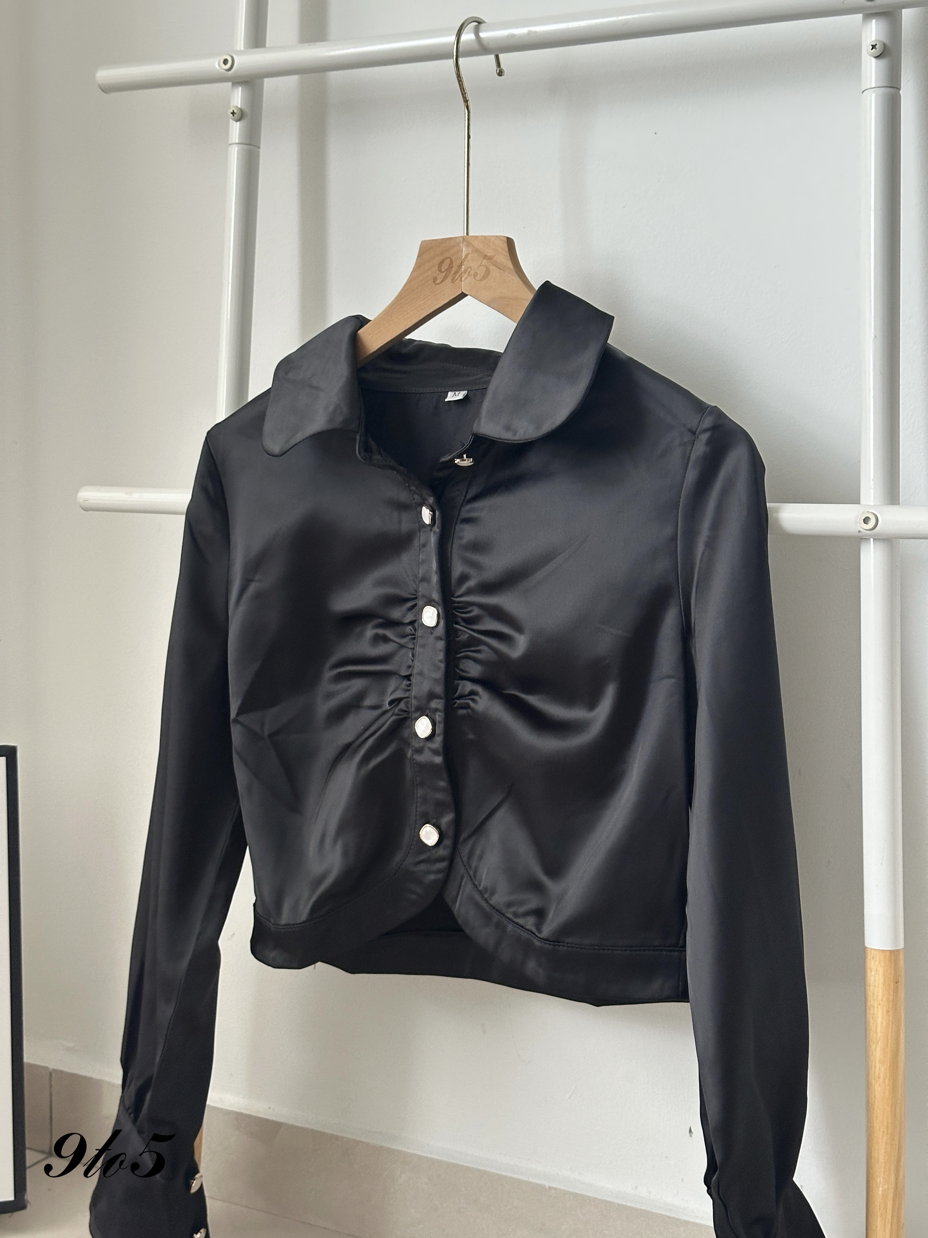 T4107 Satin Ruched Shirt - 3 Colors 