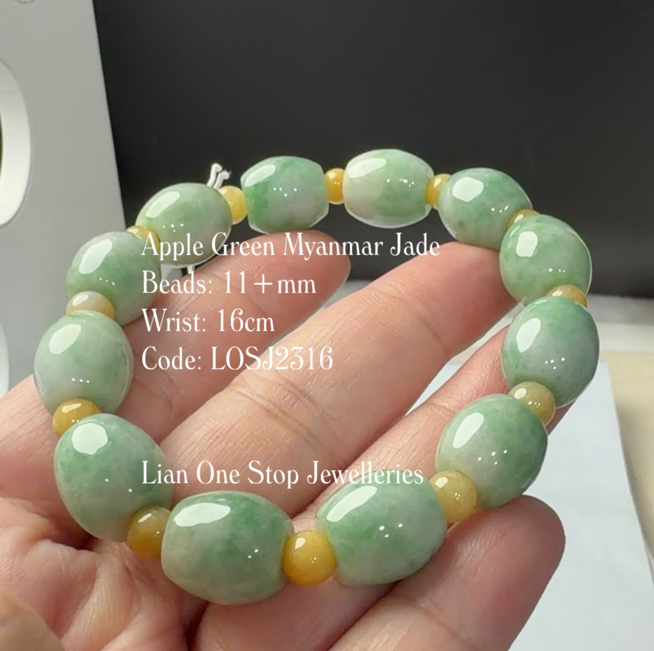 Code: LOSJ2316 Apple Green Myanmar Jade
