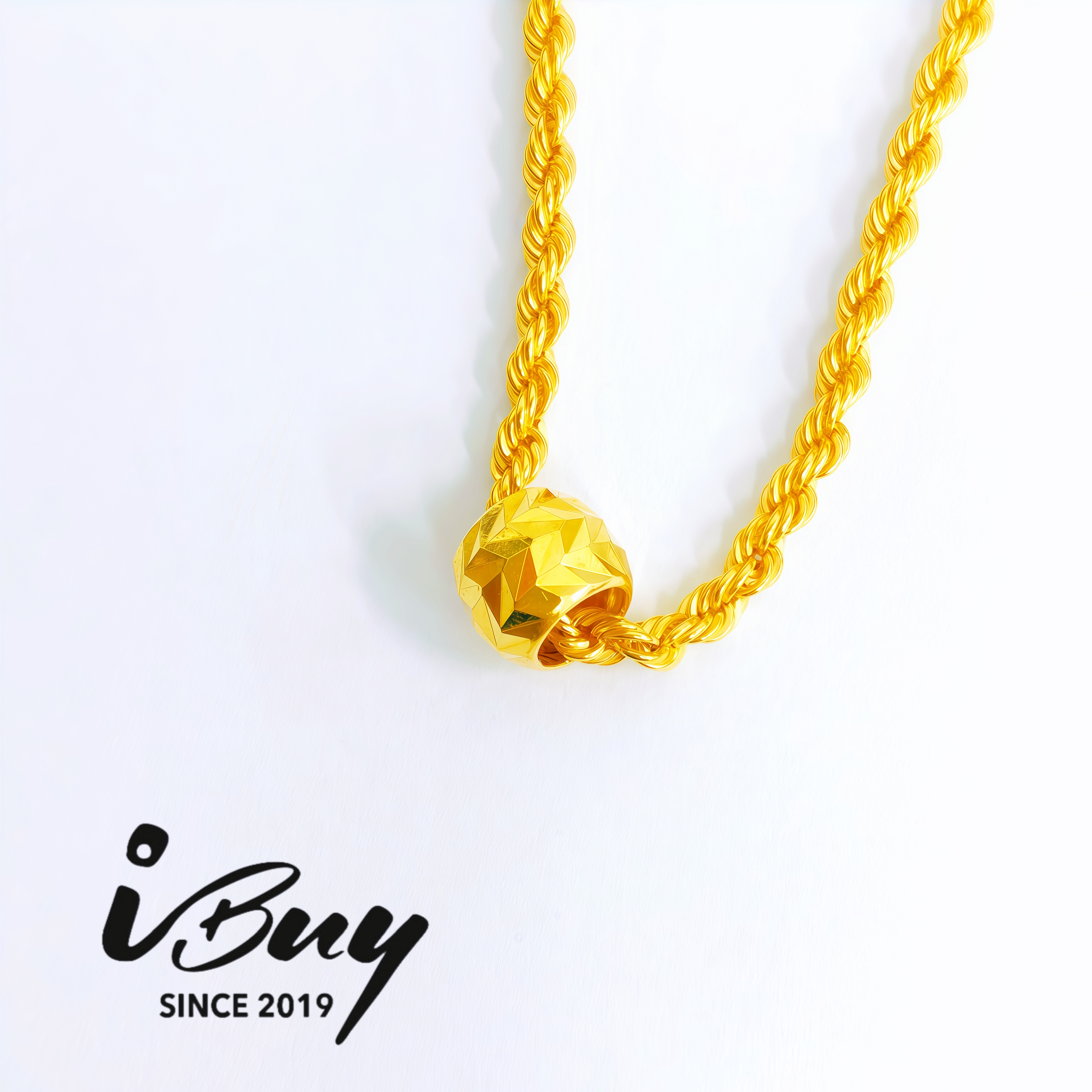 916 GOLD ENGRAVE BEAD 916 金 篆刻珠串咀