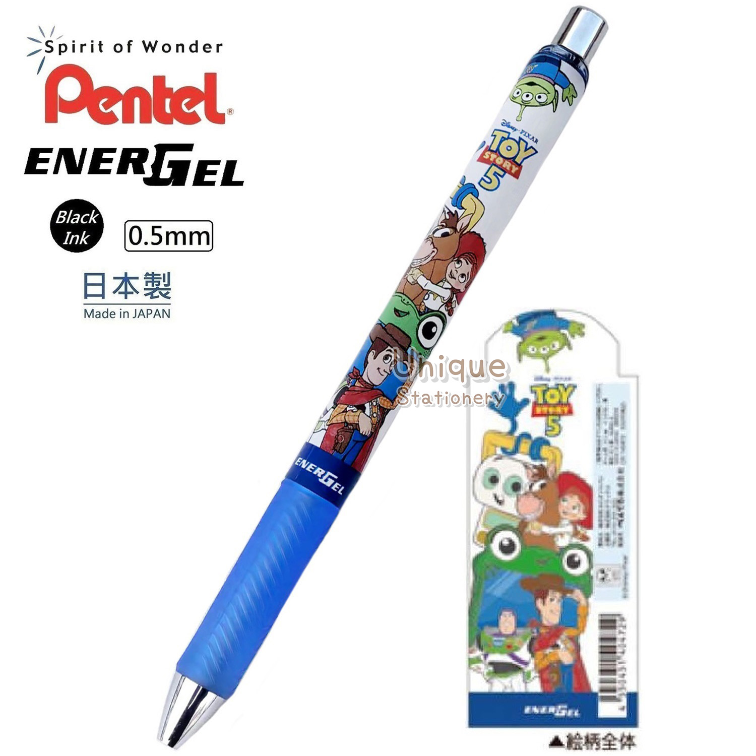 現貨｜Disney Toy Story 日本製 Pentel EnerGel 0.5mm 黑色 啫喱筆 (CR140472)