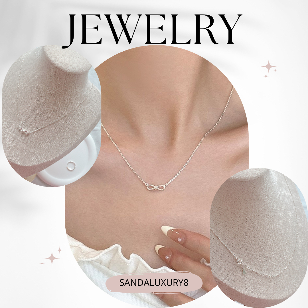 Infinity Necklace for Women Simple Silver Chain  Pendant Minimalist Jewelry Gift  SANDALUXURY8