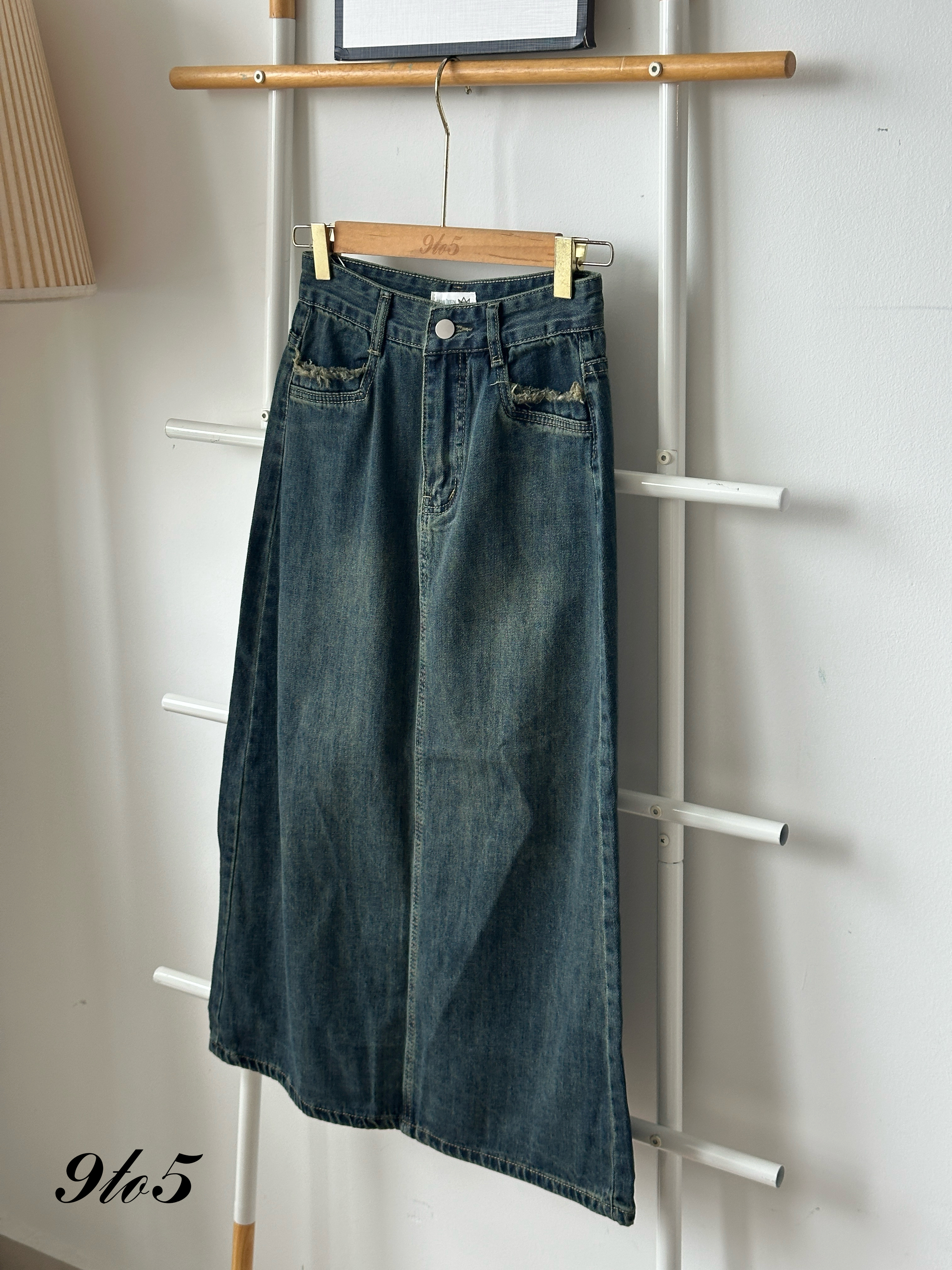 S1824 Denim Long Skirt 