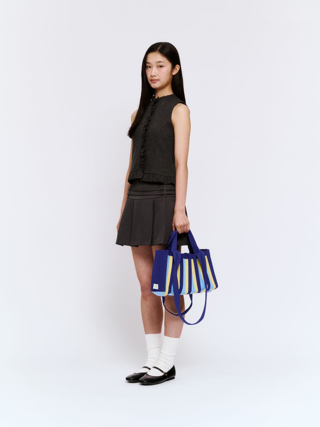 PLEATSMAMA New Mini 2 Way Bag 兩用購物袋 (Oxford Blue)