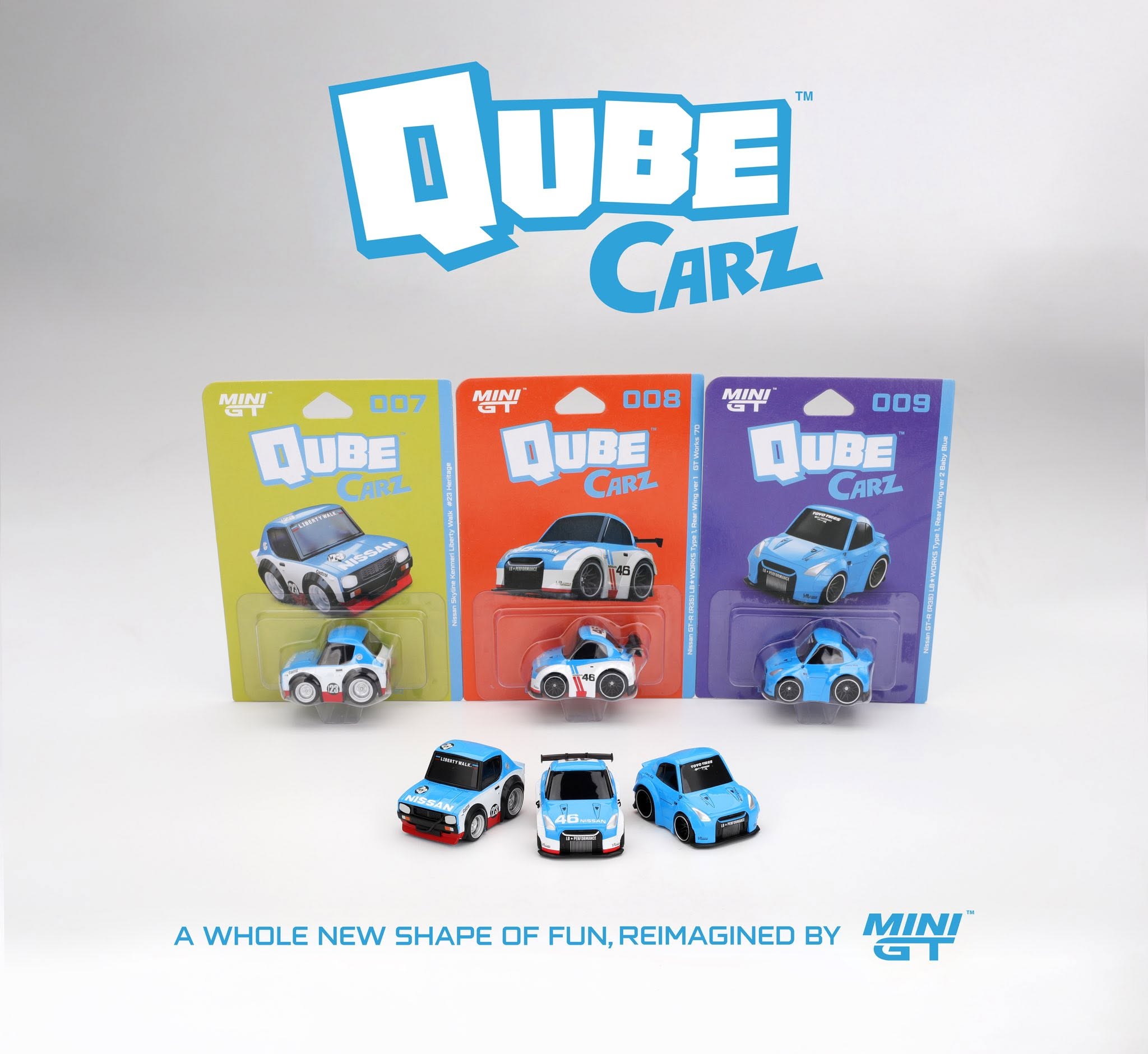 Mini GT 1/64 QubeCarz: QubeCarz Combo 002 /Blister Packaging