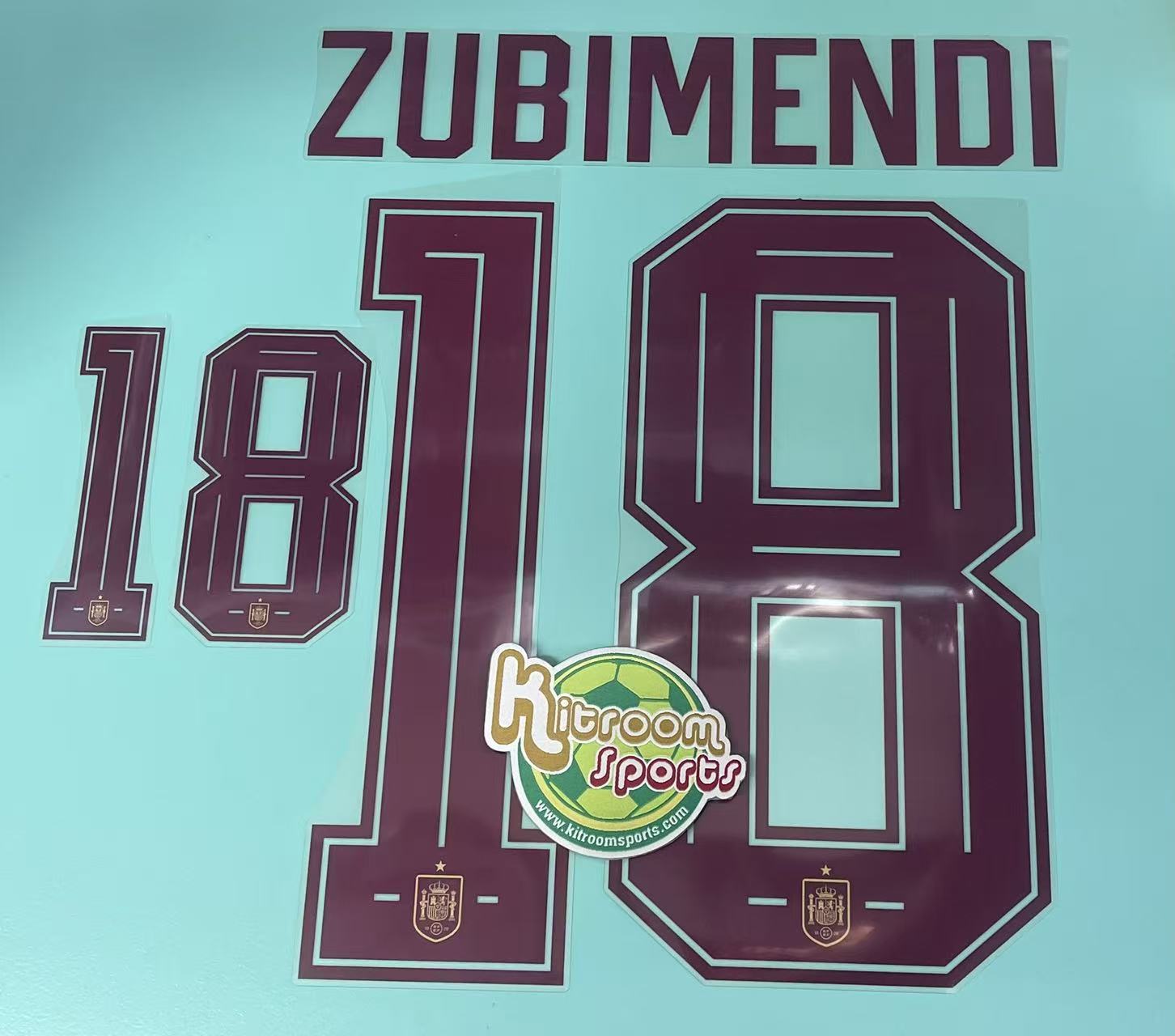 2026 World Cup Spain Away Nameset #18 ZUBIMENDI