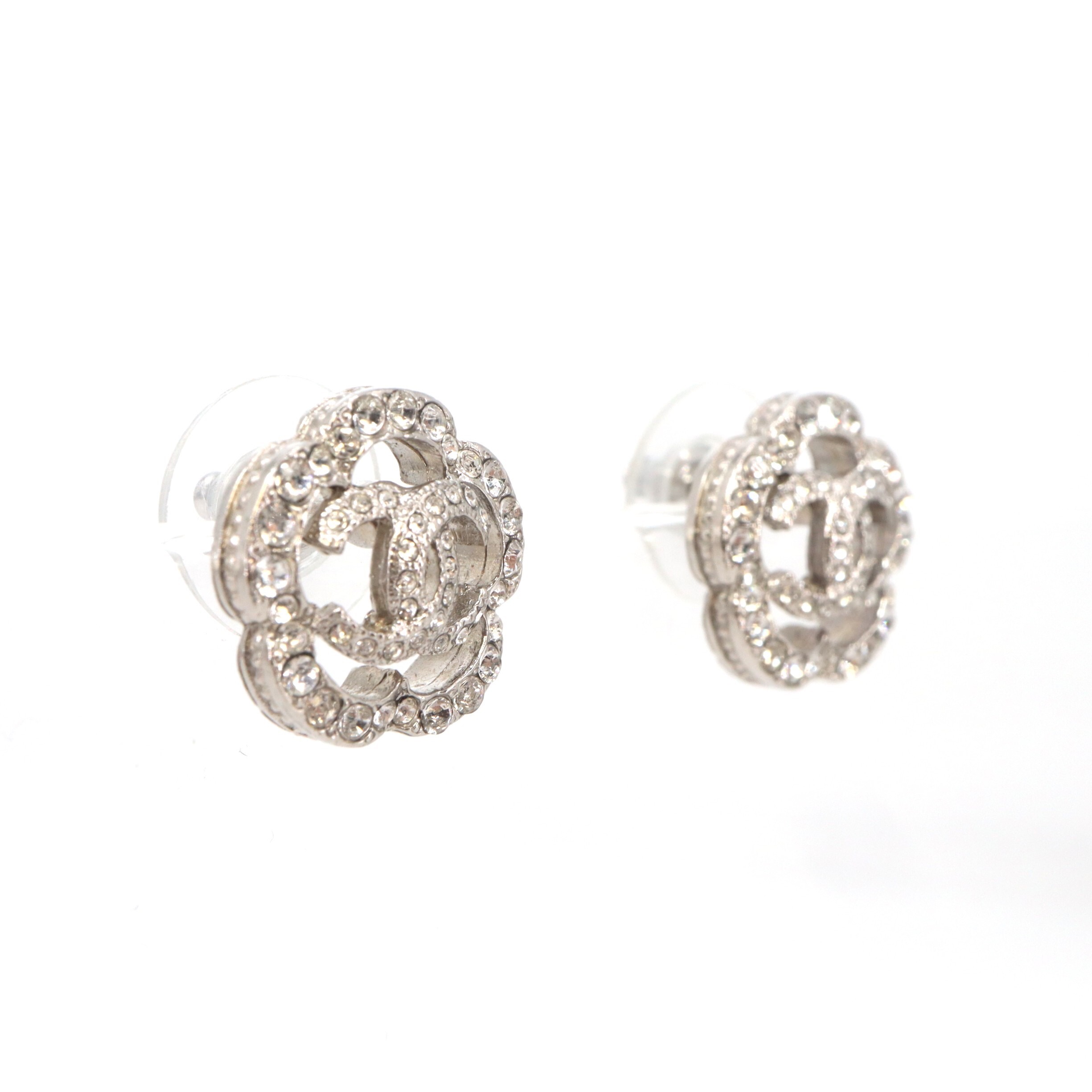 Chanel Coco Mark Rhinestone Piercing Earring