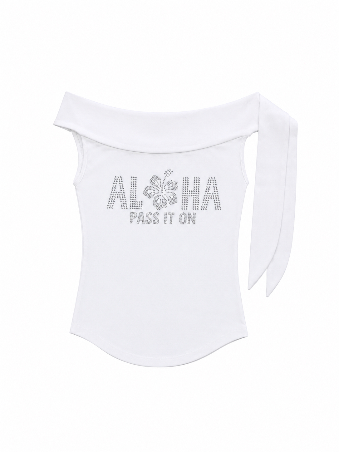 Rhinestone Off-Shoulder Top