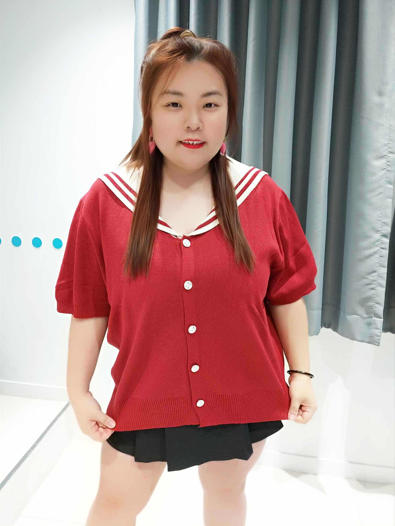 ENC07 DSF02 水手服风格针织上衣