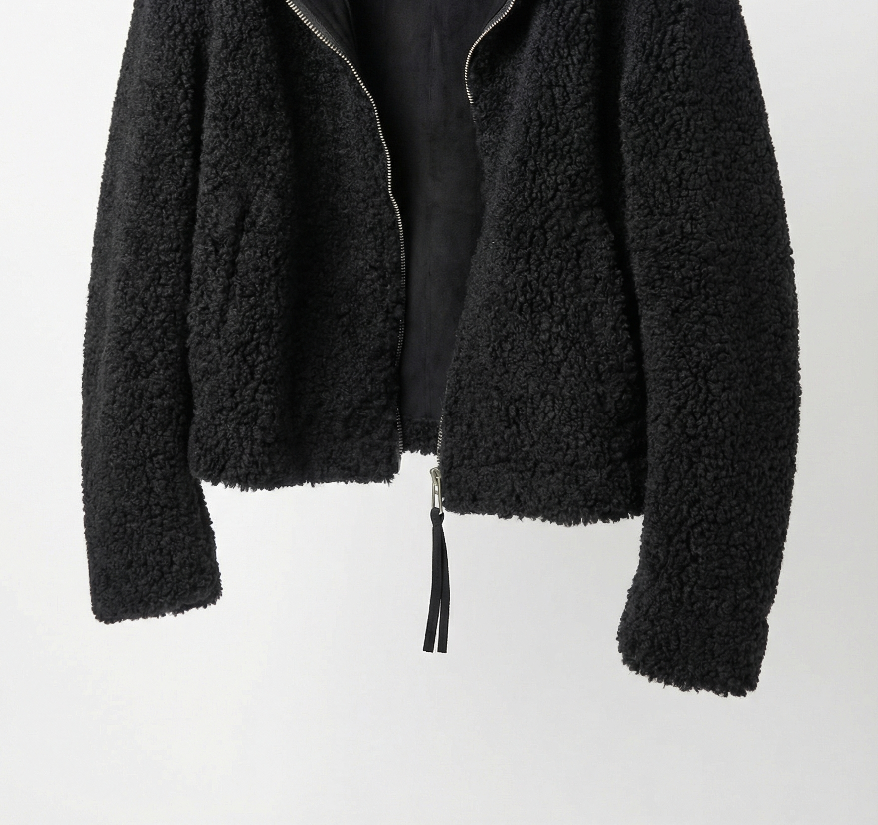 毛絨短版拉鍊外套
