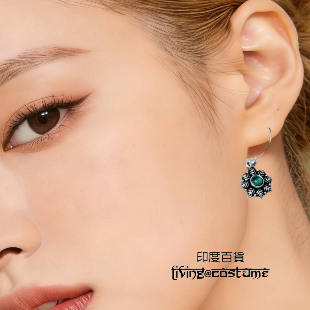 印度黃銅晶石耳環