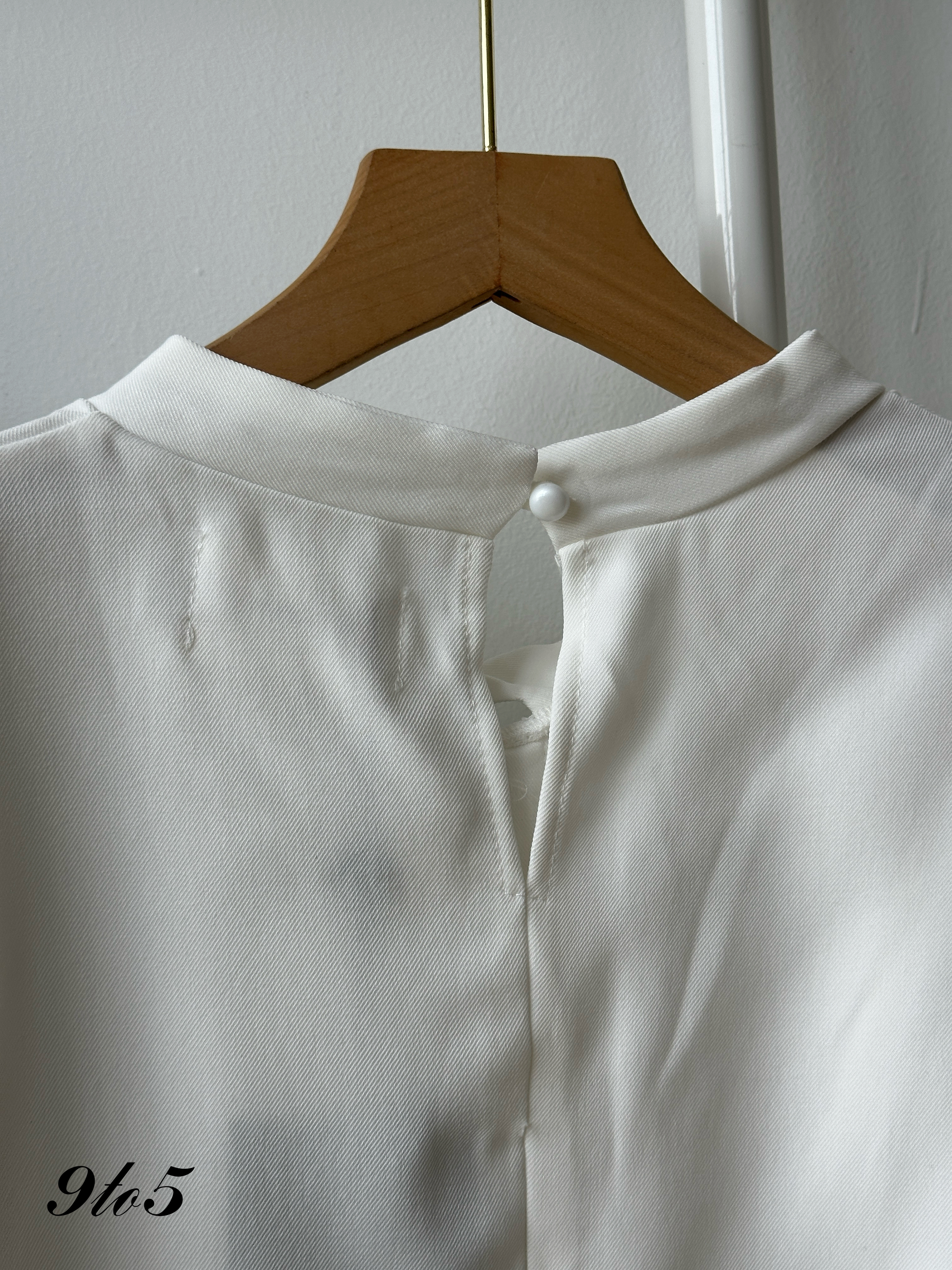 T4175 Puff Sleeve Tie Neck Top - 4 Colors 