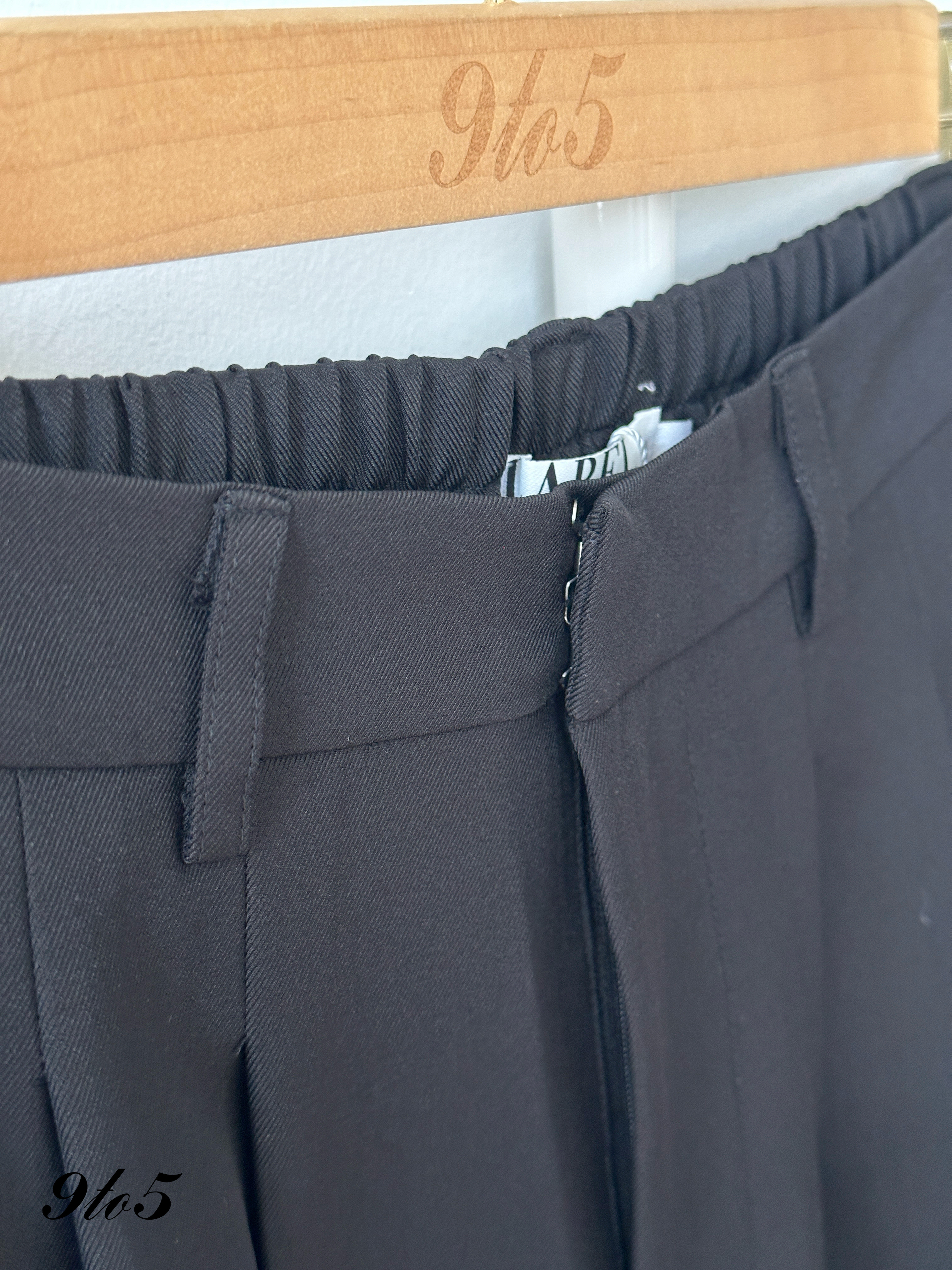 S1987 Wide Leg Long Pants - Black & Cream