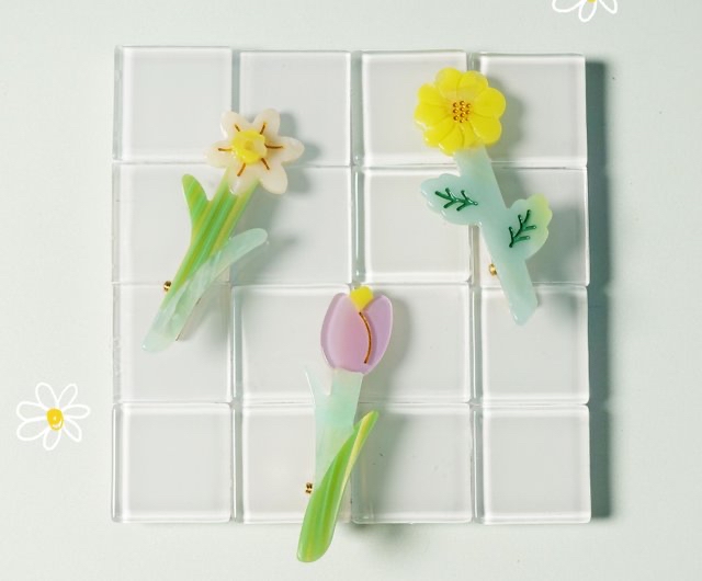 水仙花 髮夾 鴨嘴夾 細夾