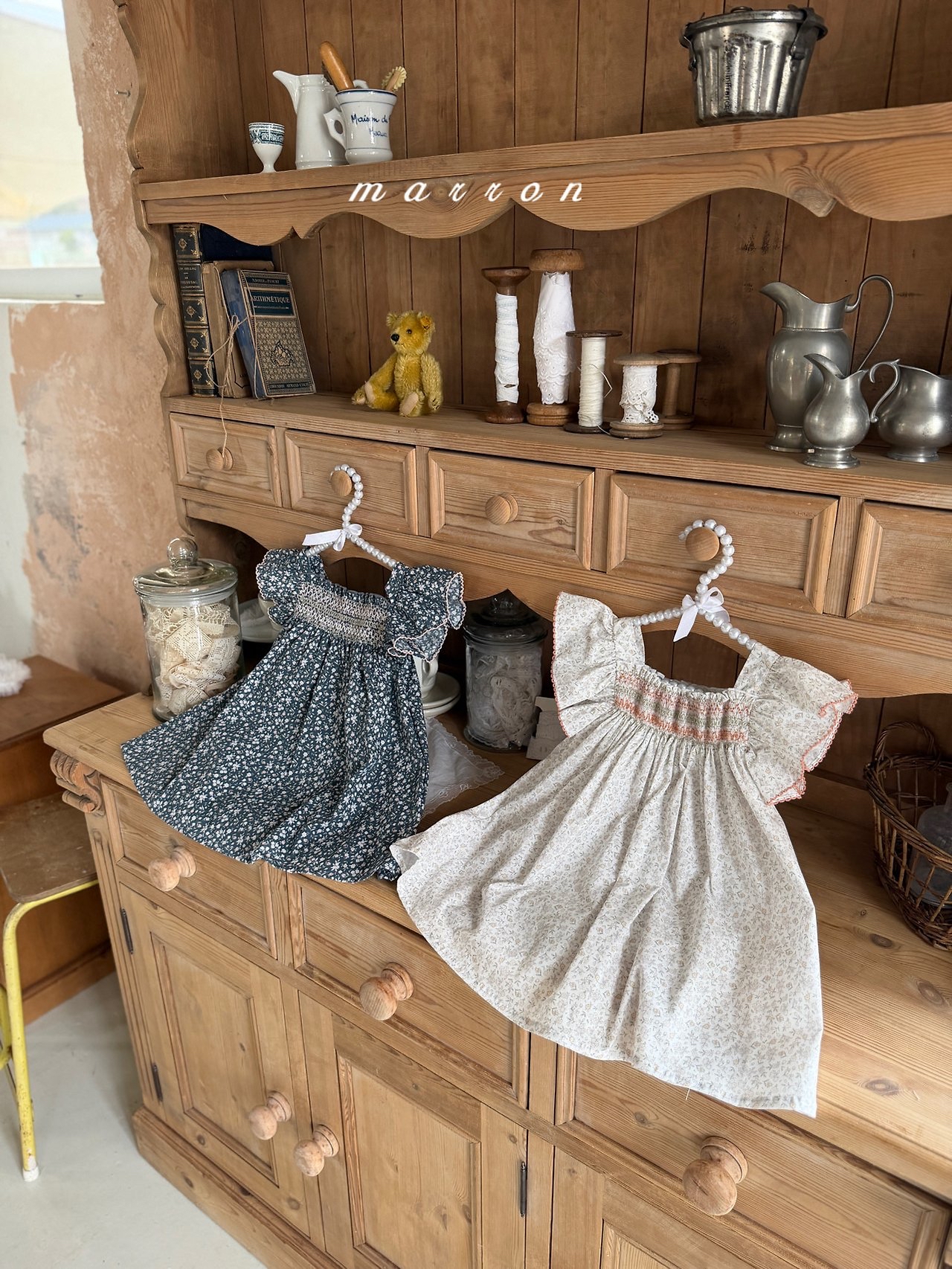 ☀️預訂 韓國直送☀️🇰🇷Marron兩色花卉荷葉袖背心連身裙