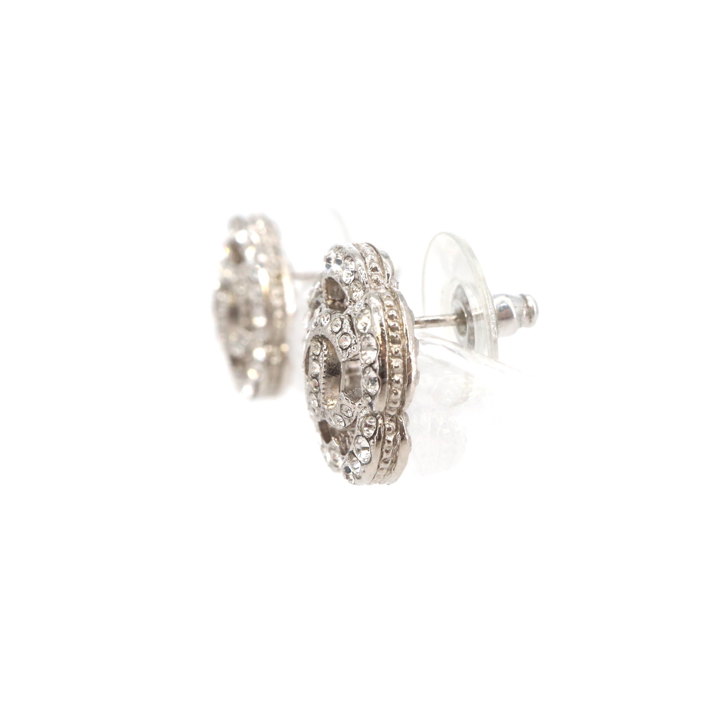 Chanel Coco Mark Rhinestone Piercing Earring