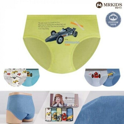 韓國Mr Kids 純棉三角內褲 一套五條 (賽車)