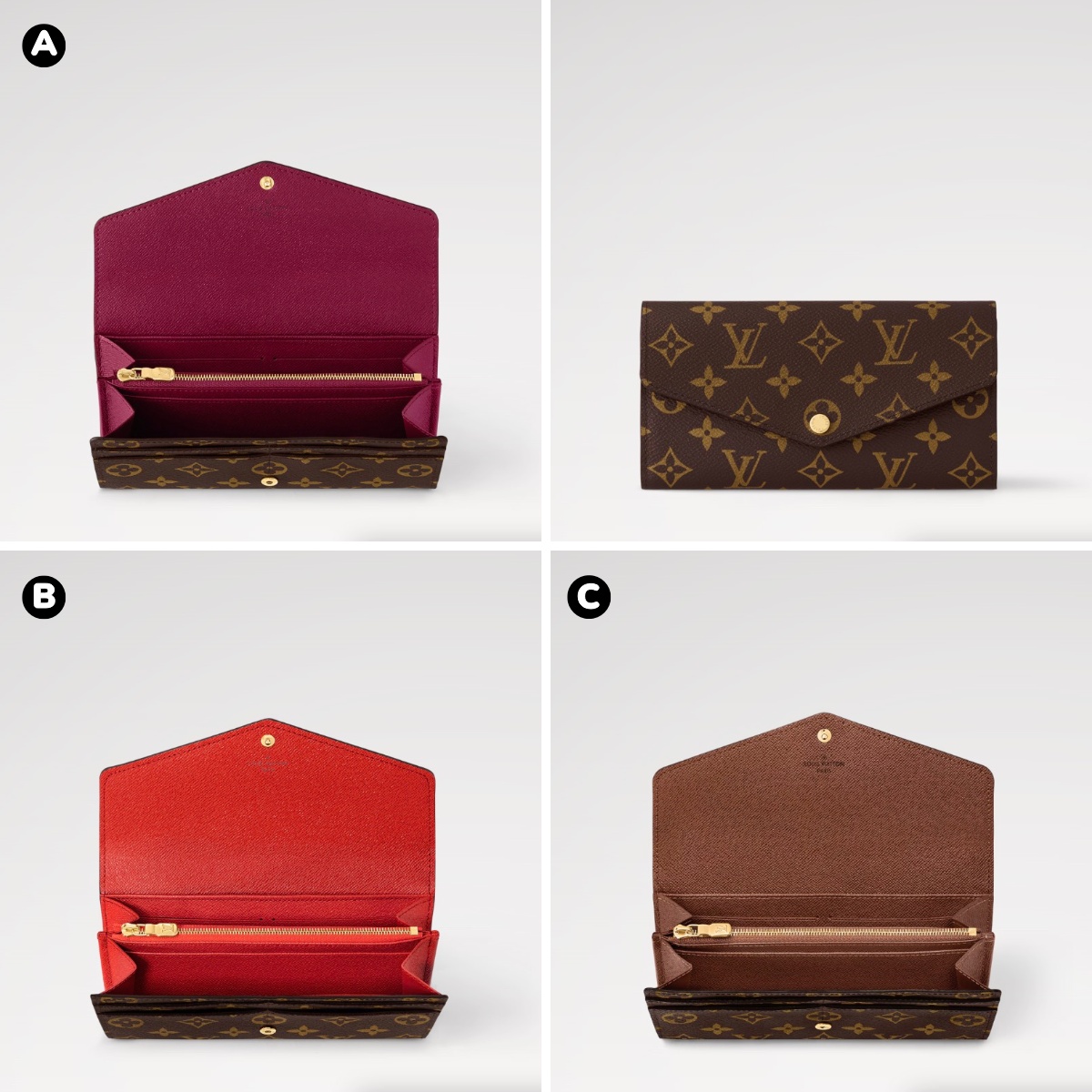 Louis Vuitton Sarah Monogram 信封式長款銀包