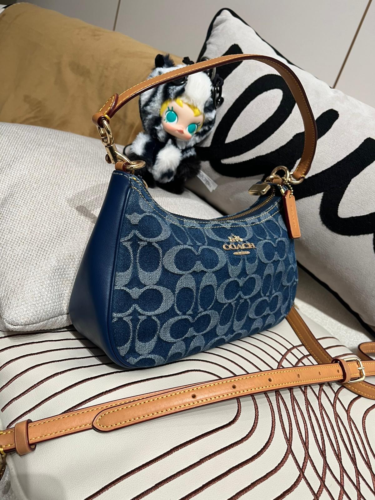 Coach Teri Mini Crossbody Bag In Signature Denim 100%Authentic, 95%New 