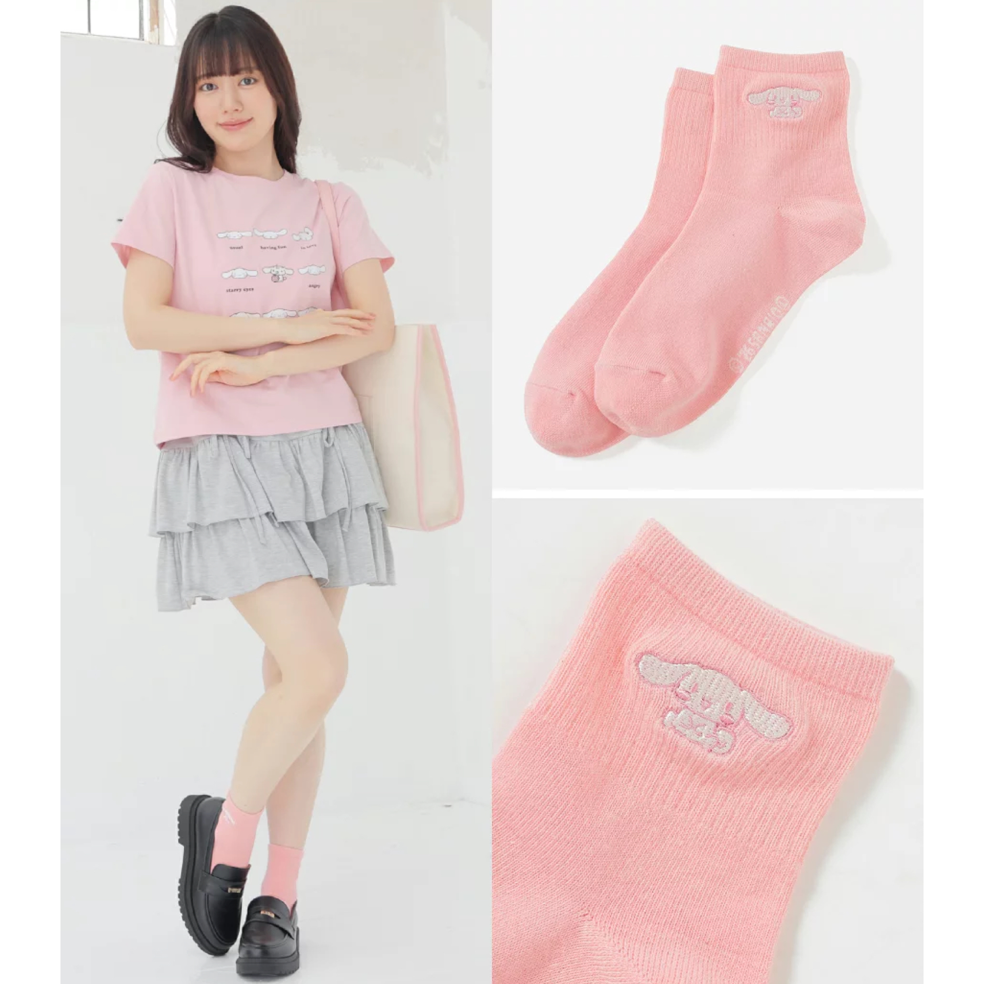 日本預訂📍Sanrio刺繡圖案色彩襪子