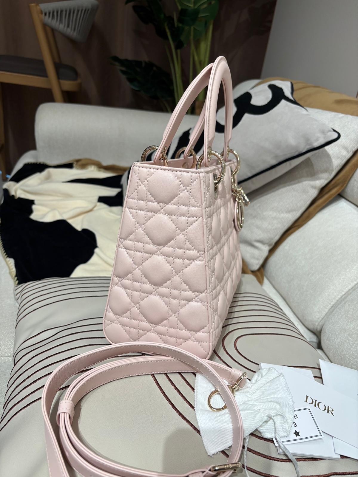 全新Dior Lady Dior Pink Medium 100%Authentic, 全新✅收據✅證書 ✅dust bag✅Box