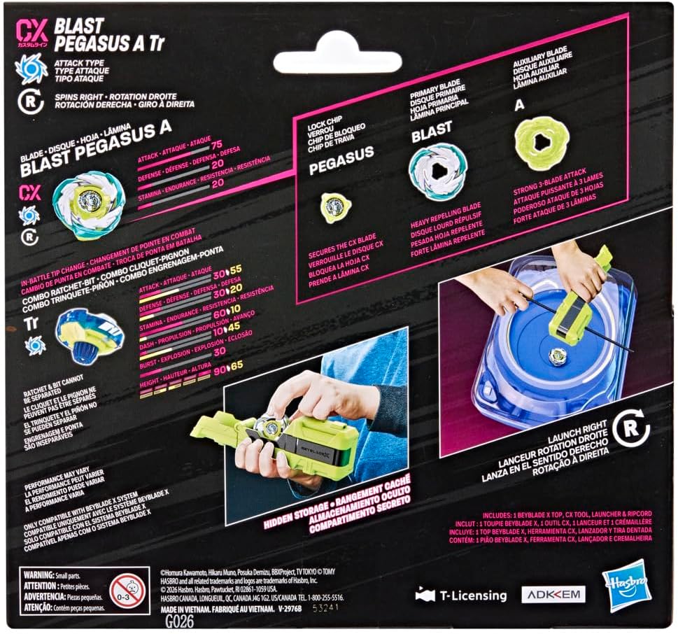 【左迴旋神物】爆旋陀螺X 鈷藍魔龍 Beyblade X Cobalt Dragoon 2-60C Deluxe Left-Spin String Launcher Set - 附強力拉線發射器、專治右迴旋